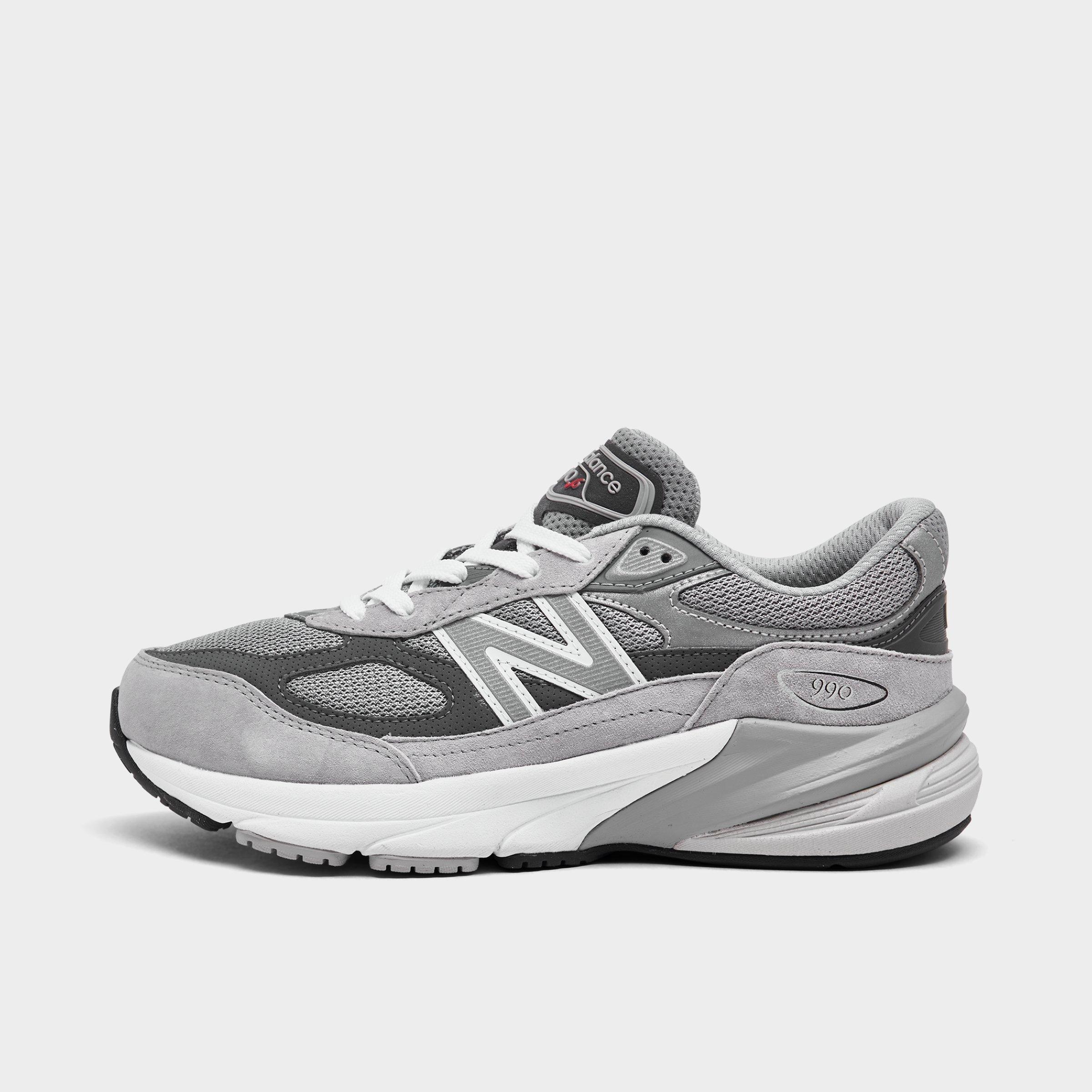 New Balance Big Kids 990 V6 Casual Shoes in Grey/Silver Size: 4