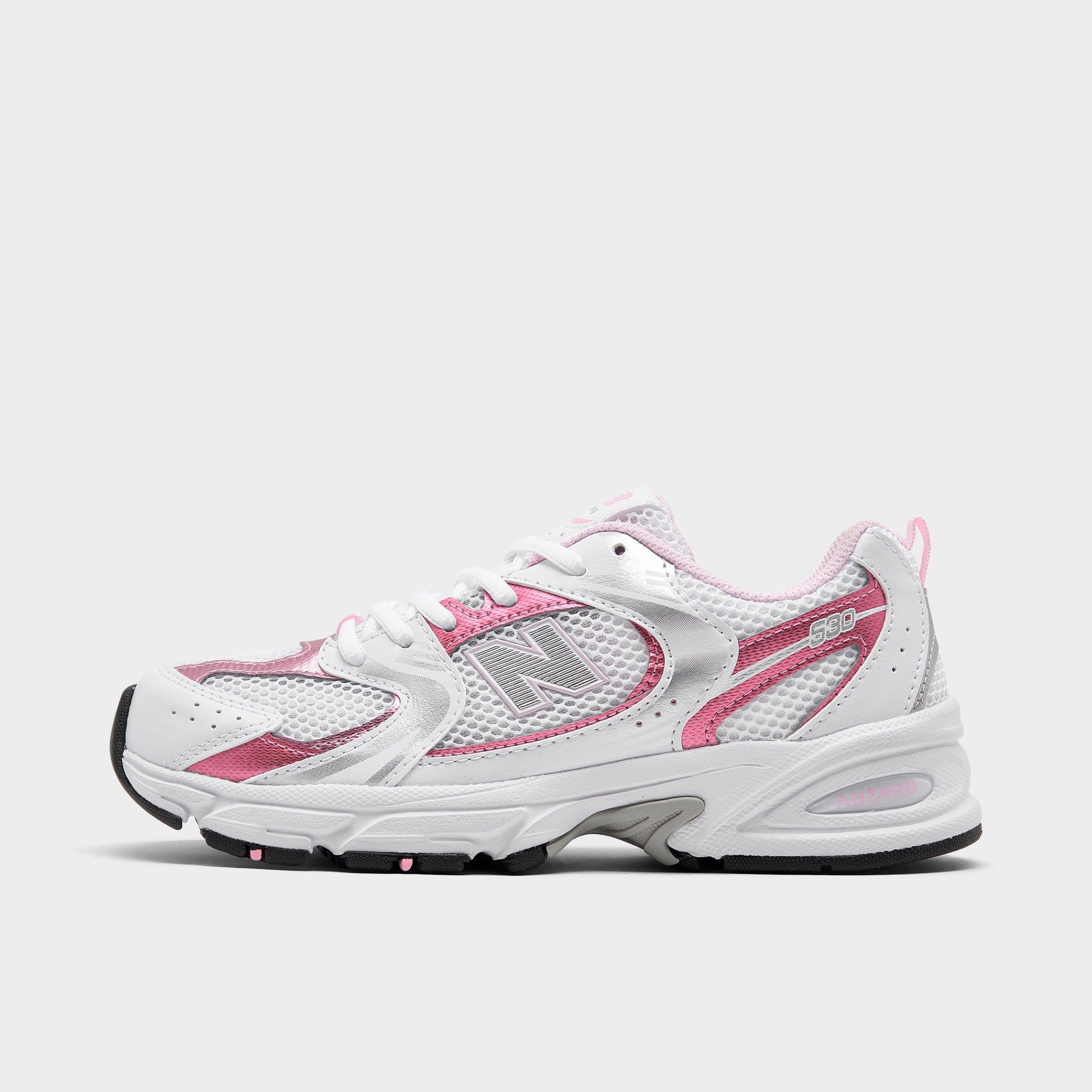 New Balance Girls Big Kids 530 Casual Shoes in White/Pink Sugar Size: 4.0