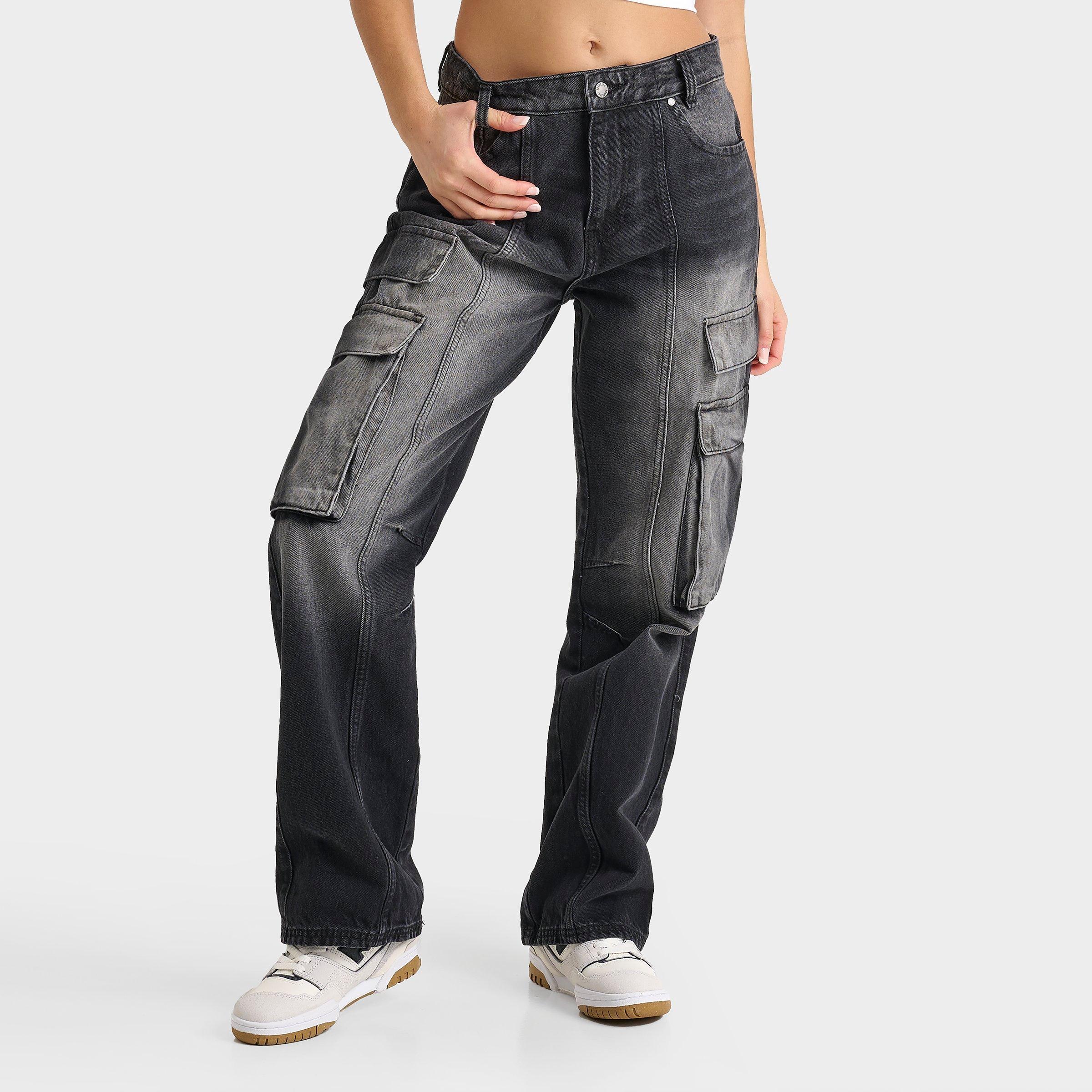 Women's Hoodrich Denim Cargo Relaxed Straight Leg Jeans