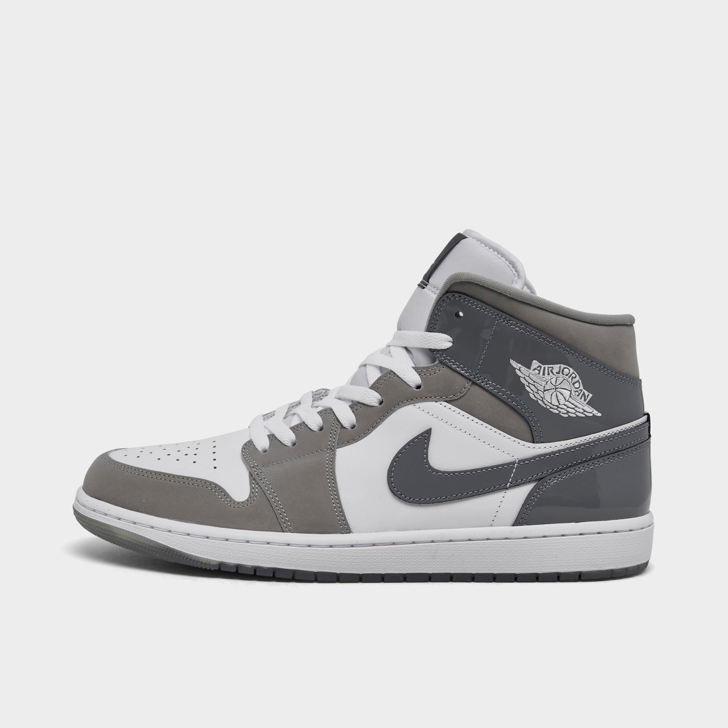 Jordan Men's Air Retro 1 Mid SE Casual Shoes in White/Medium Grey/Cool Grey Size: 8