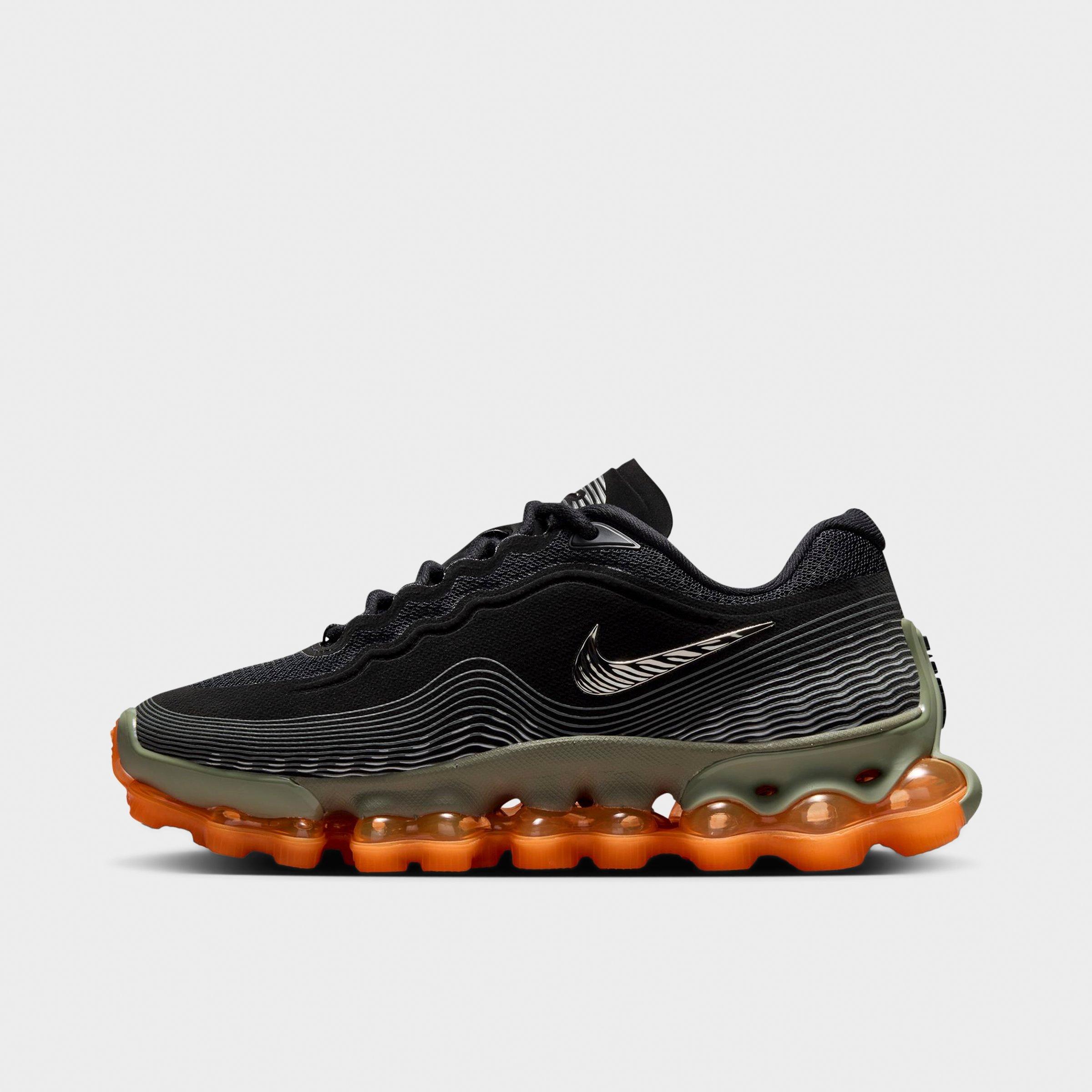 Nike Big Kids Air Liquid Max Casual Shoes in Black/Metallic Silver/Light Army Size: 7.0