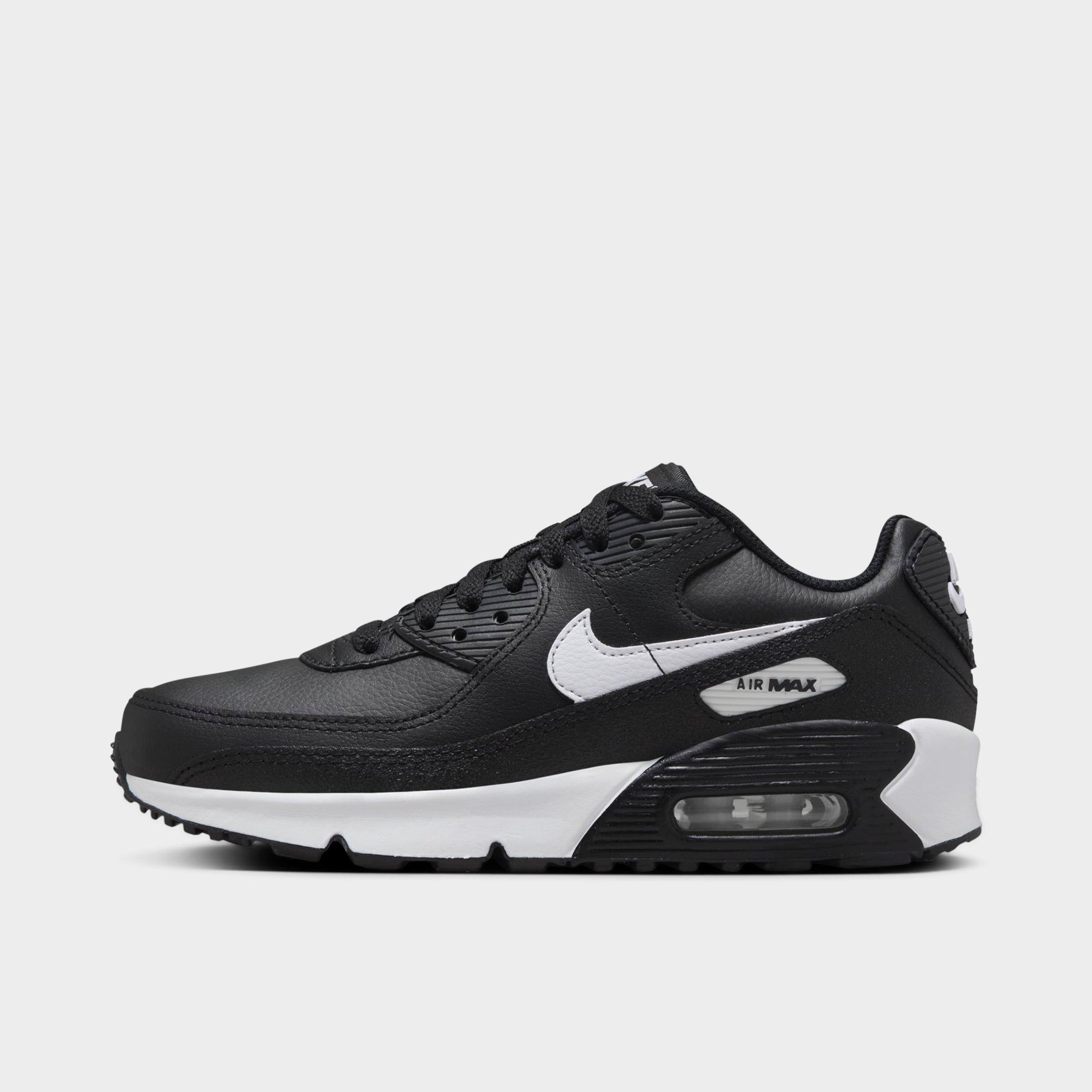 Nike Big Kids Air Max 90 Casual Shoes in Black/White Size: 4