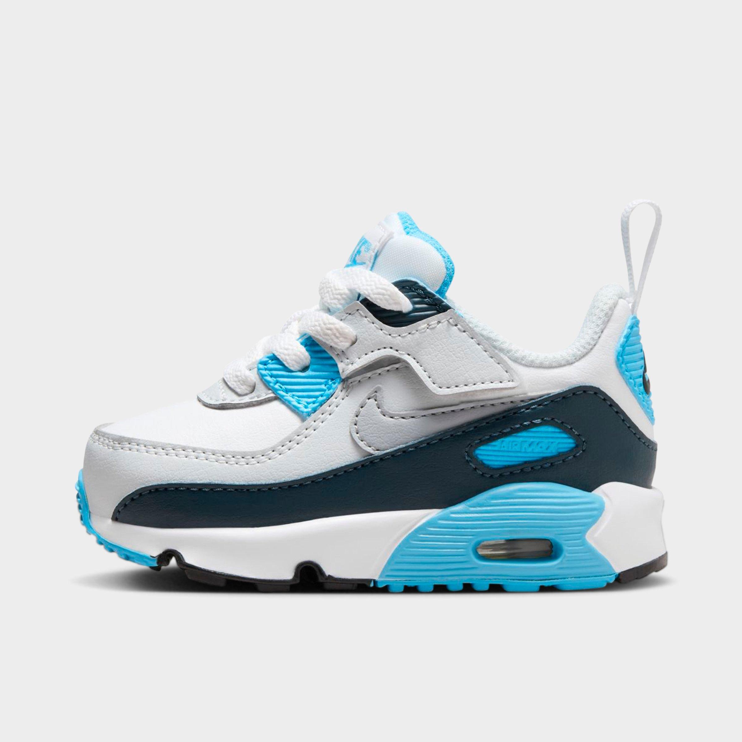 Nike Kids Toddler Air Max 90 EasyOn Casual Shoes (4C-7C) in White/Baltic Blue/Armory Navy Size: 2.0