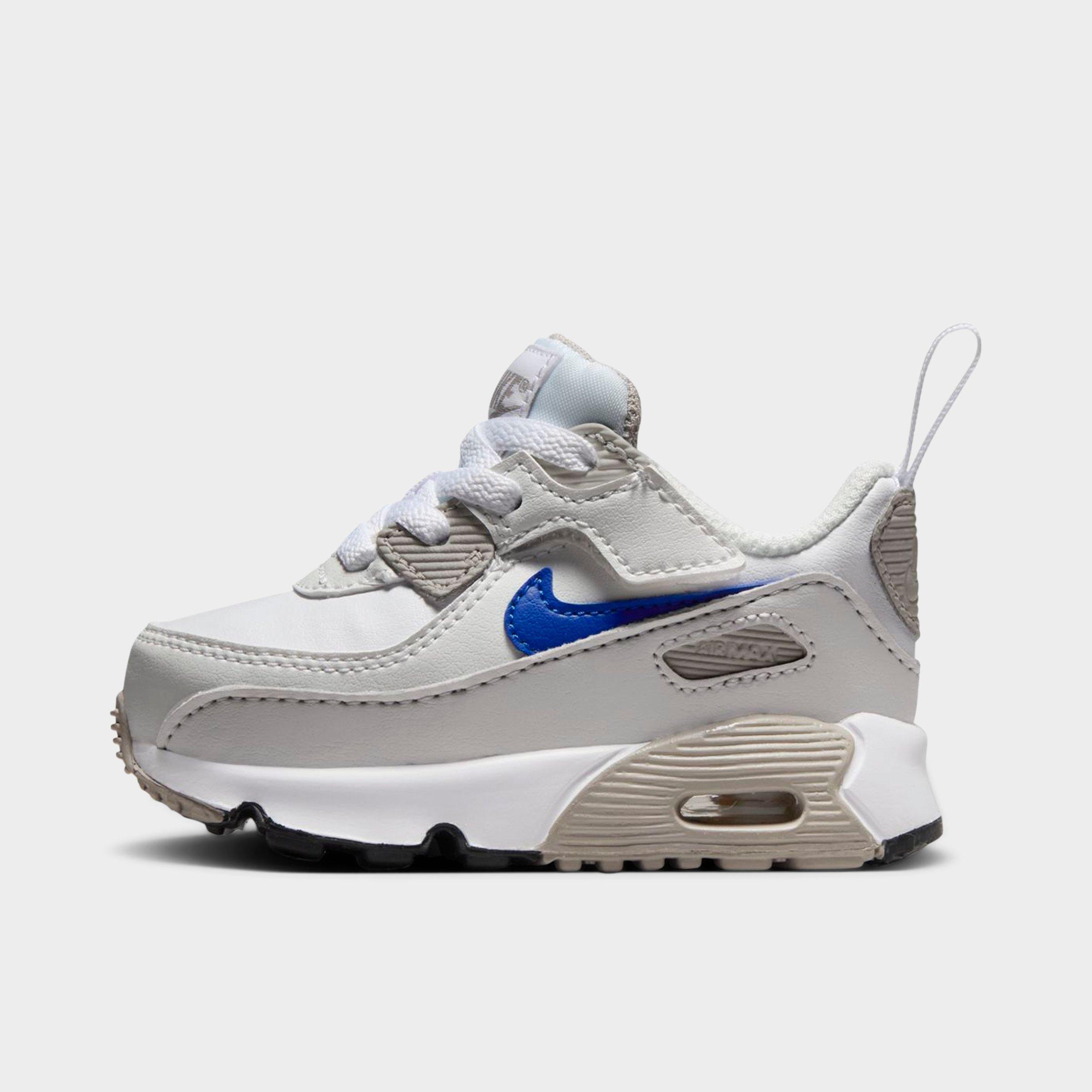 Nike Kids Toddler Air Max 90 EasyOn Casual Shoes (4C-7C) in WHITE/RCR BL-CLLG GR Size: 2.0