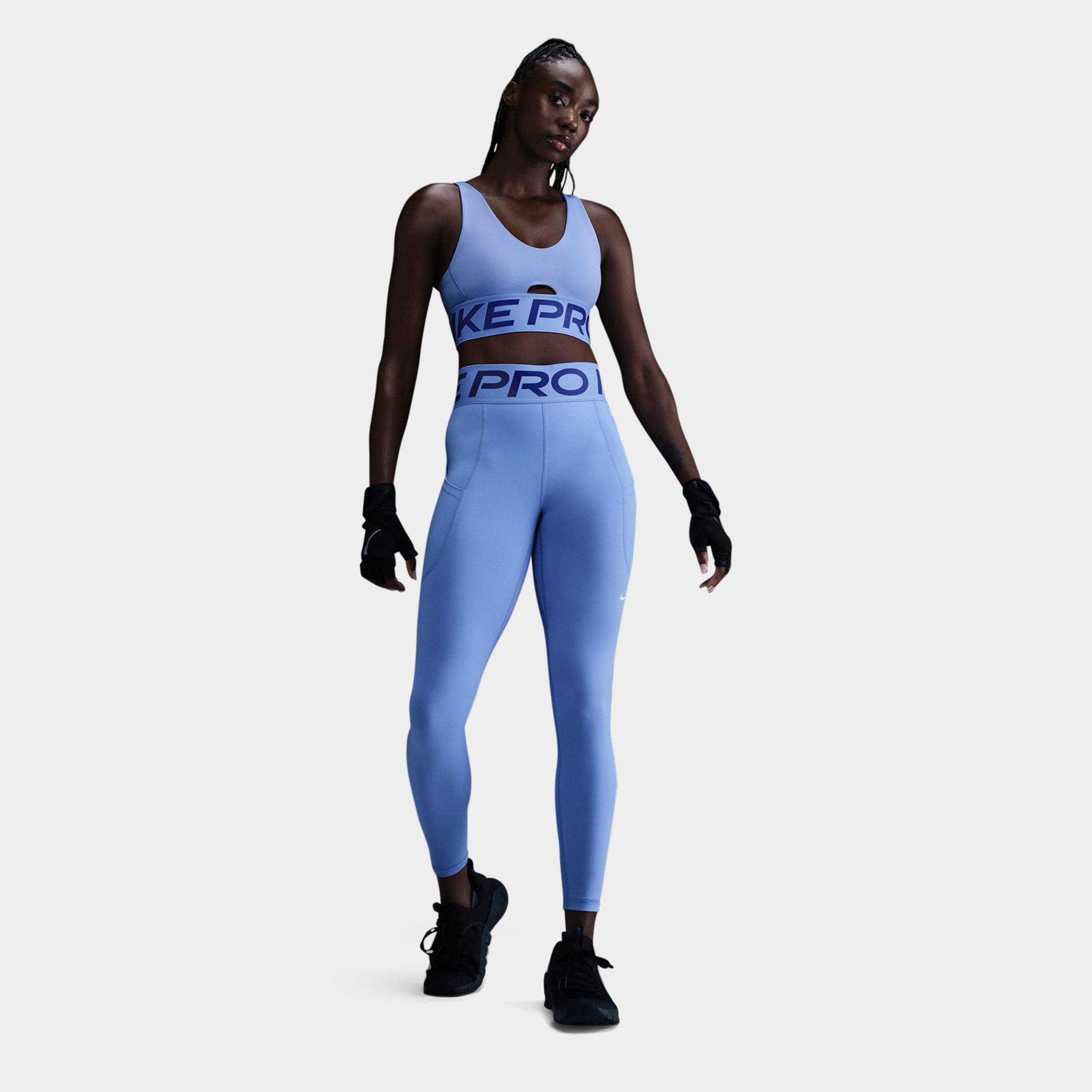 Nike Women's Pro Indy Plunge Sports Bra in ROYAL PULSE/PERVLT/( Size: Small