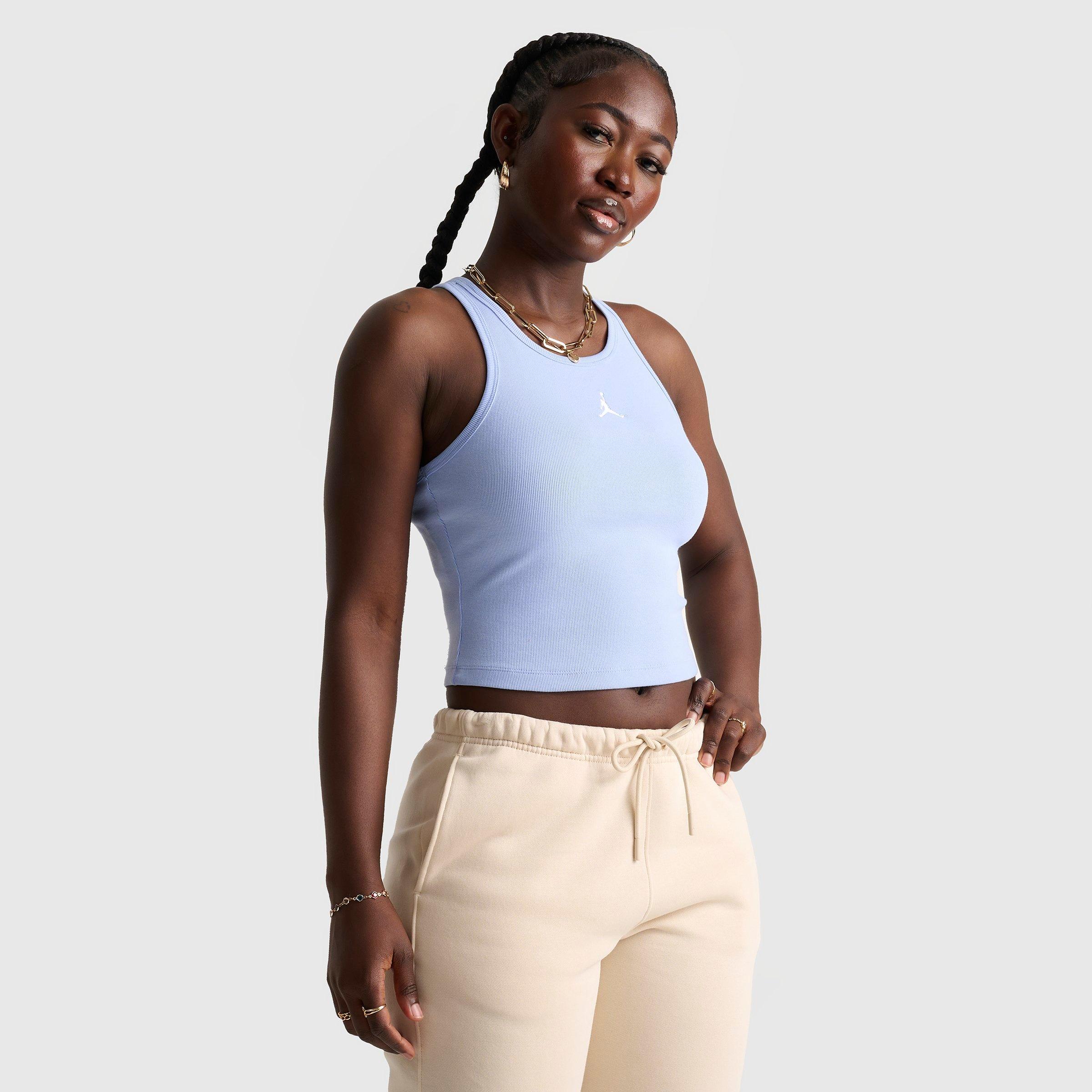 Jordan Women's Essentials Cropped Tank Top in ALUMINUM/WHITE Size: XS
