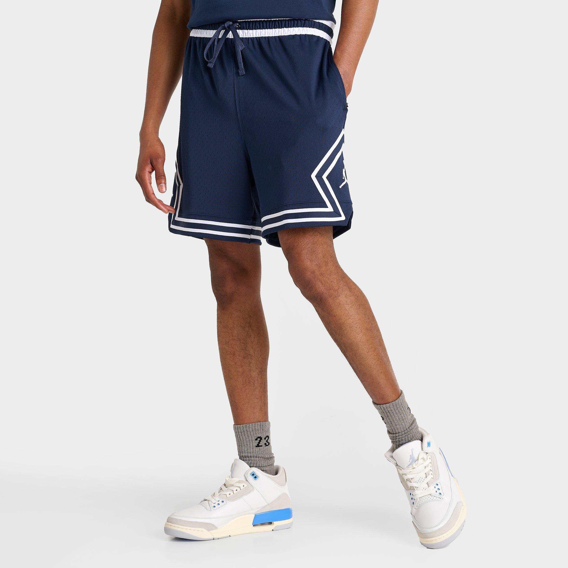 Jordan Men's Sport Dri-FIT Mesh Diamond Shorts in Midnight Navy/White Size: Small