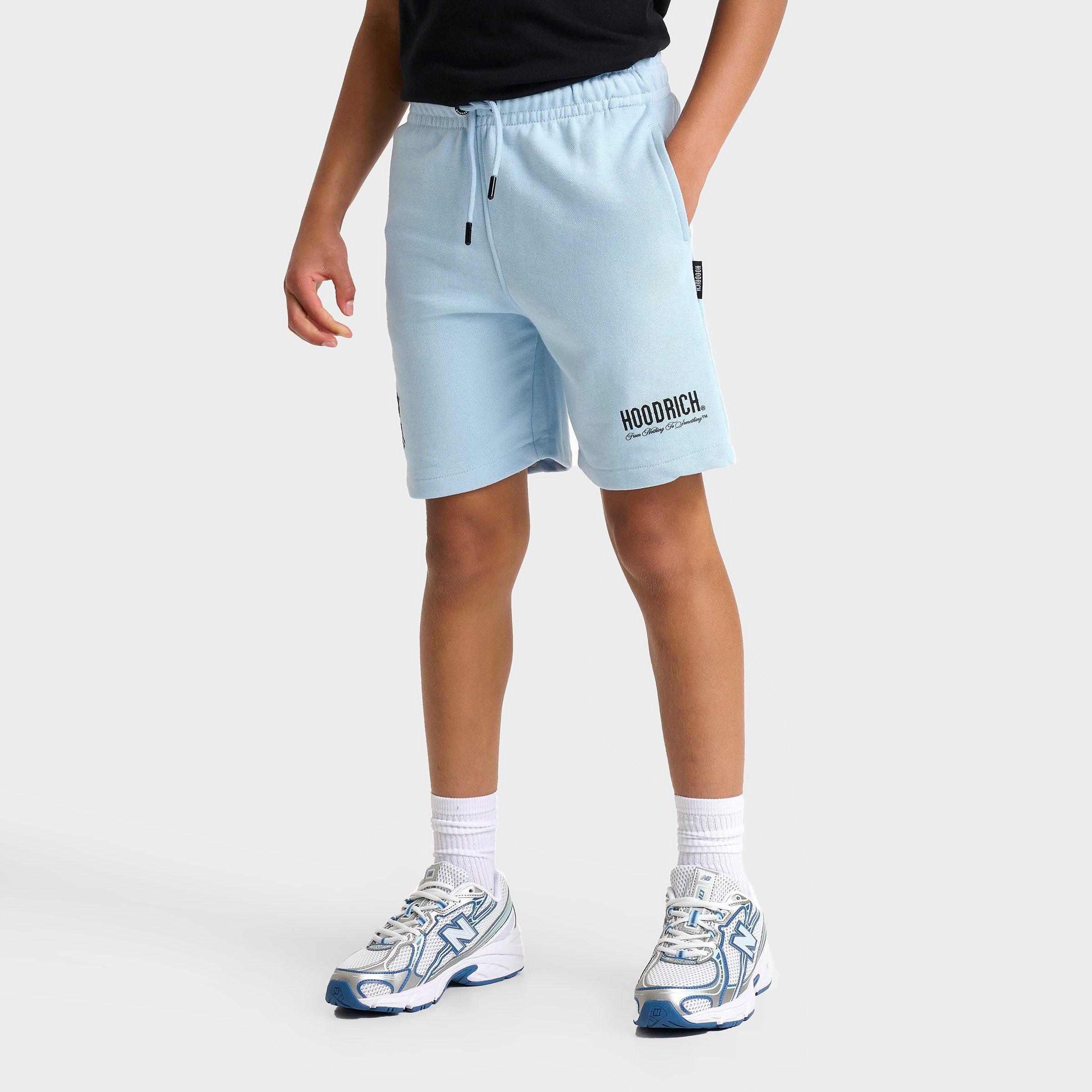 Hoodrich Kids Eterno Fleece Shorts in Clear Sky/Black/Lava Smoke Size: Small