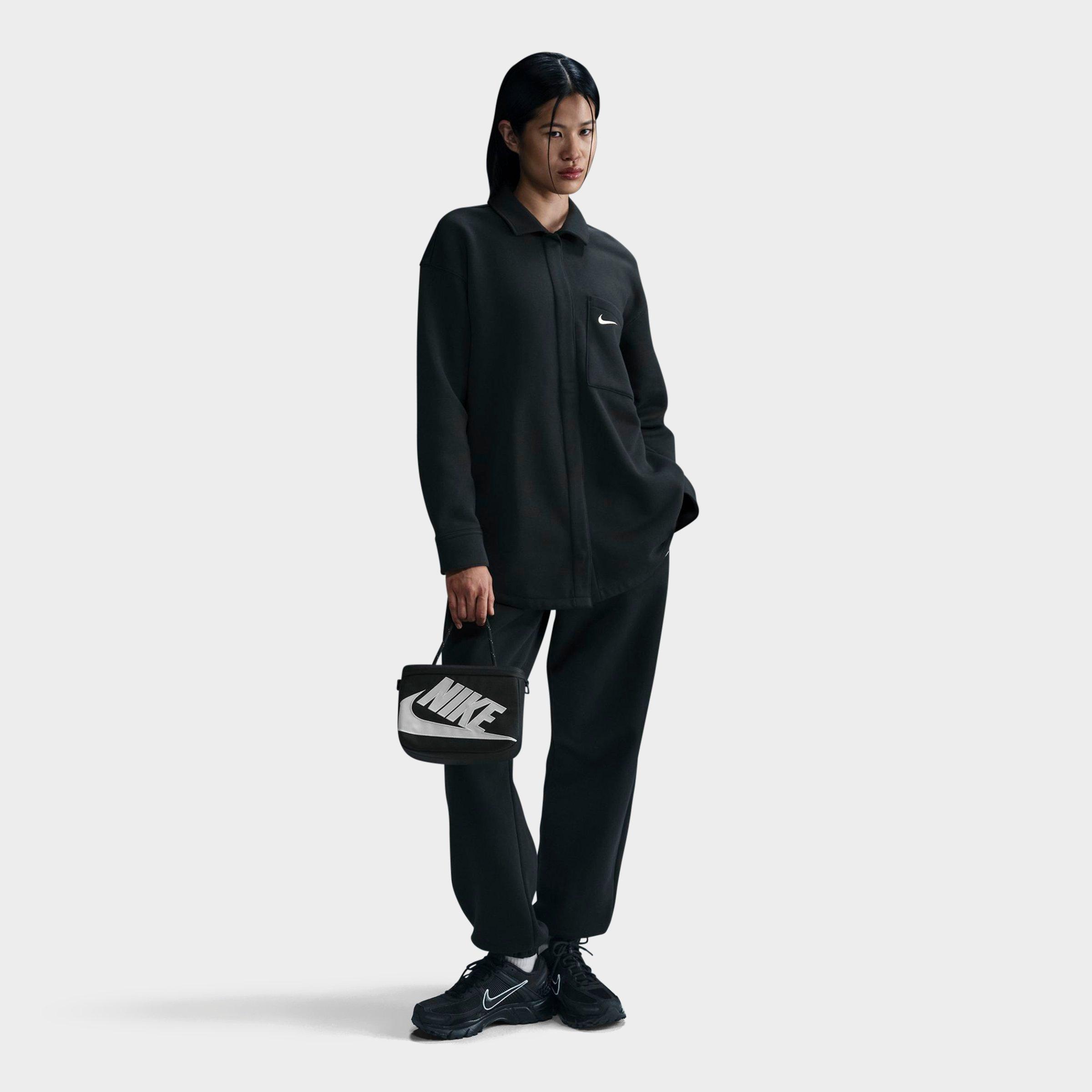 Nike Women's Sportswear Phoenix Fleece Oversized Shirt Jacket in BLACK/SAIL Size: XS