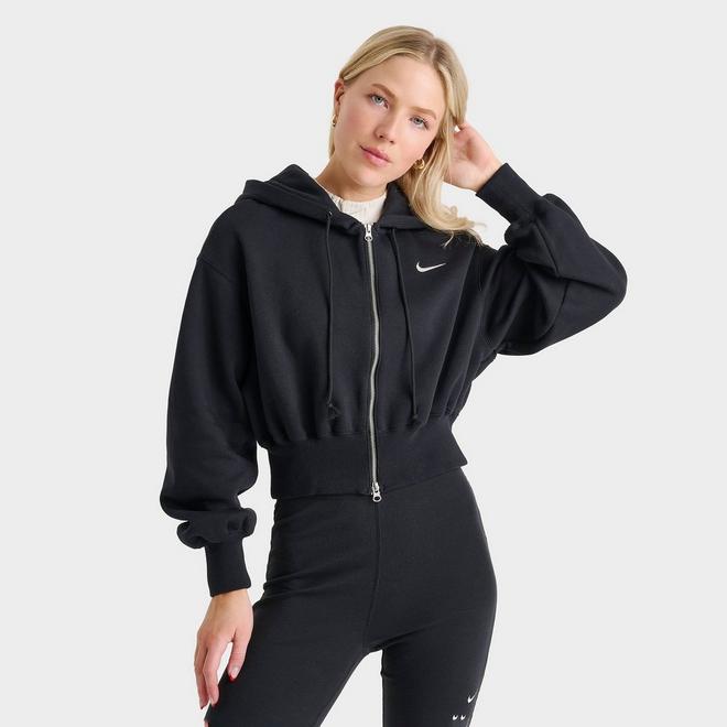 ★★Nike★★ Sportswear Phoenix Fleece Loose Crop Full Zip H Nike Women's Sportswear Phoenix Fleece Loose Cropped Full