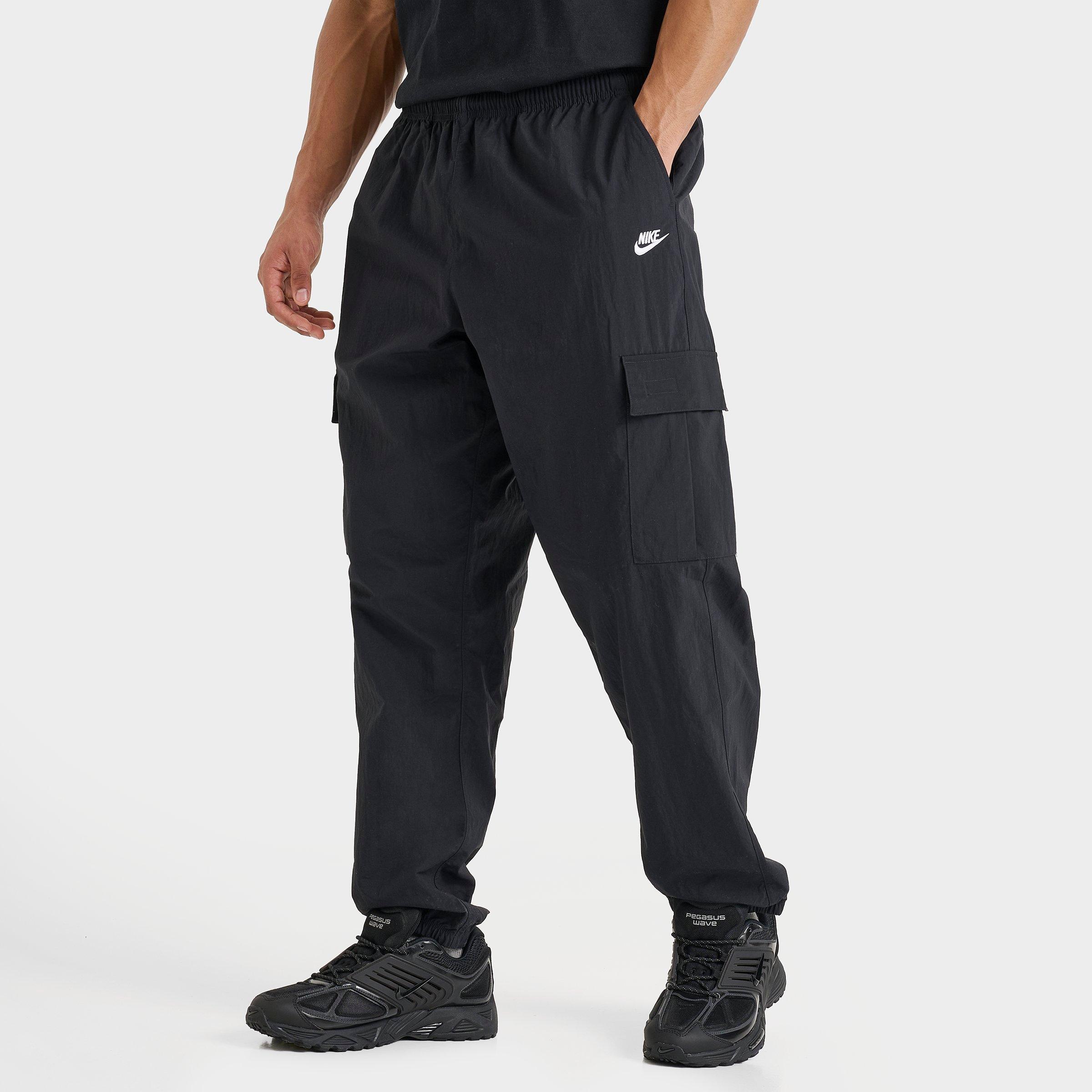 Nike Men's Club Woven Cargo Pants in Black/White Size: XS