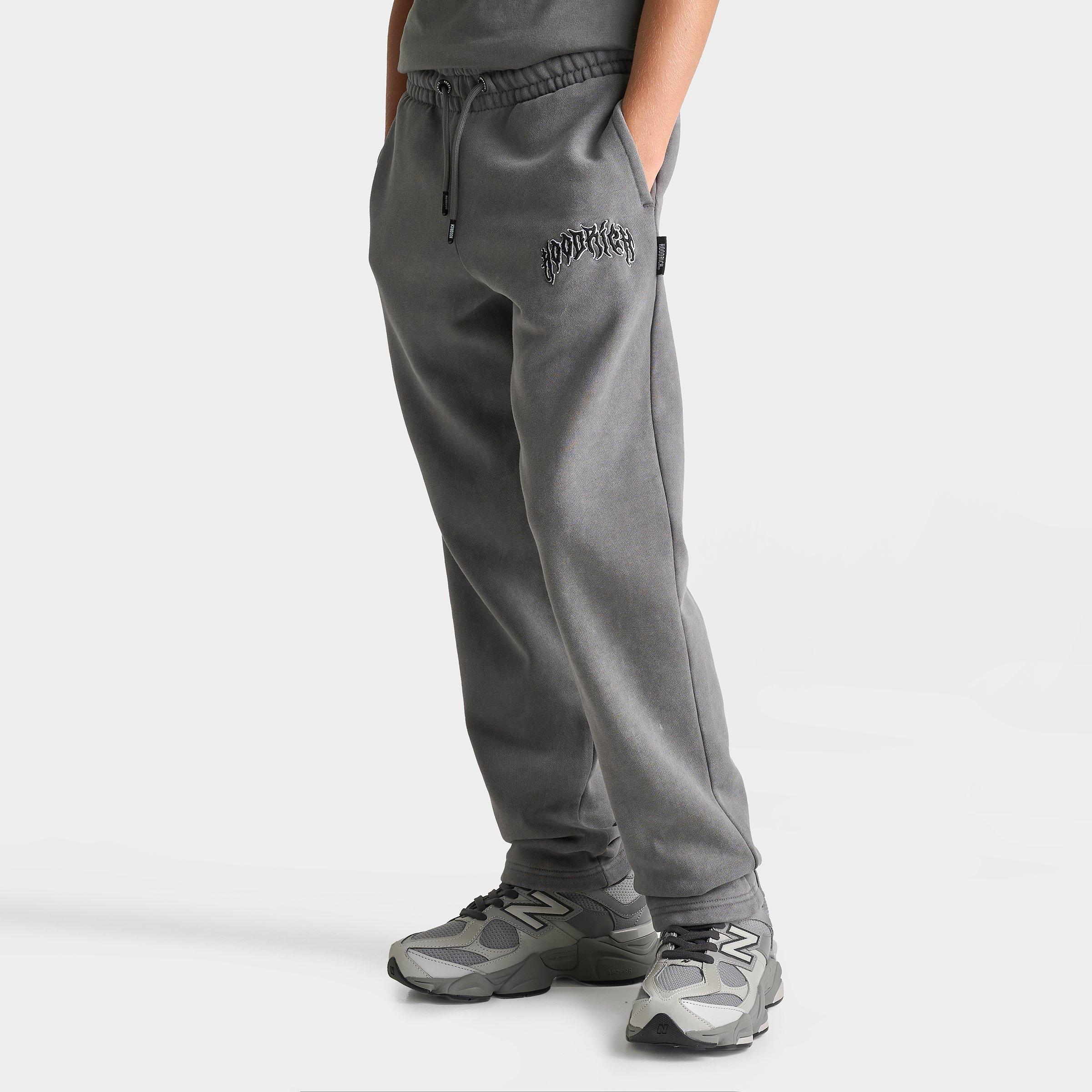 Hoodrich Big Kids Spectral Fleece Sweatpants in Grey Washed Size: Medium