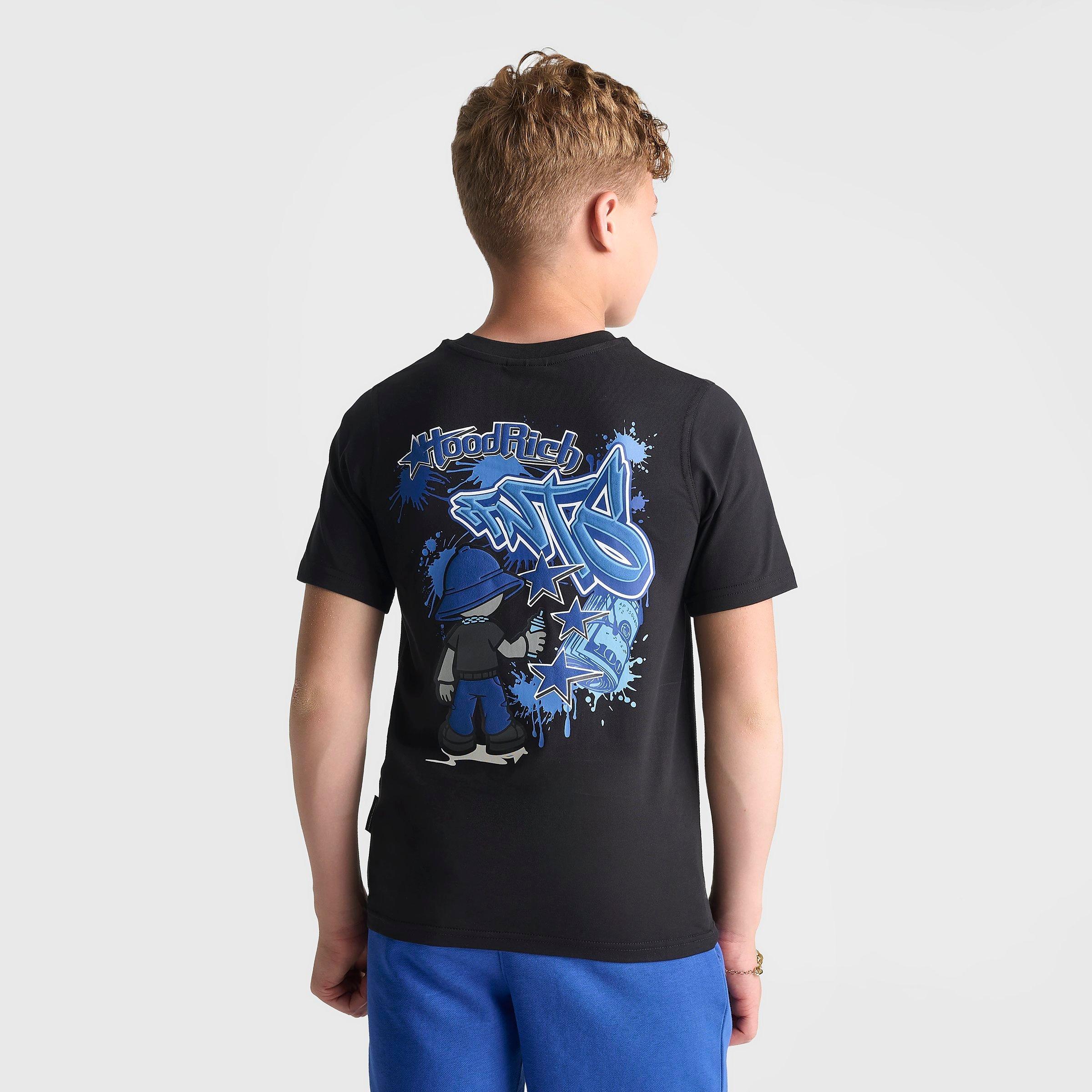 Hoodrich Big Kids Stars T-Shirt in Black Size: Small