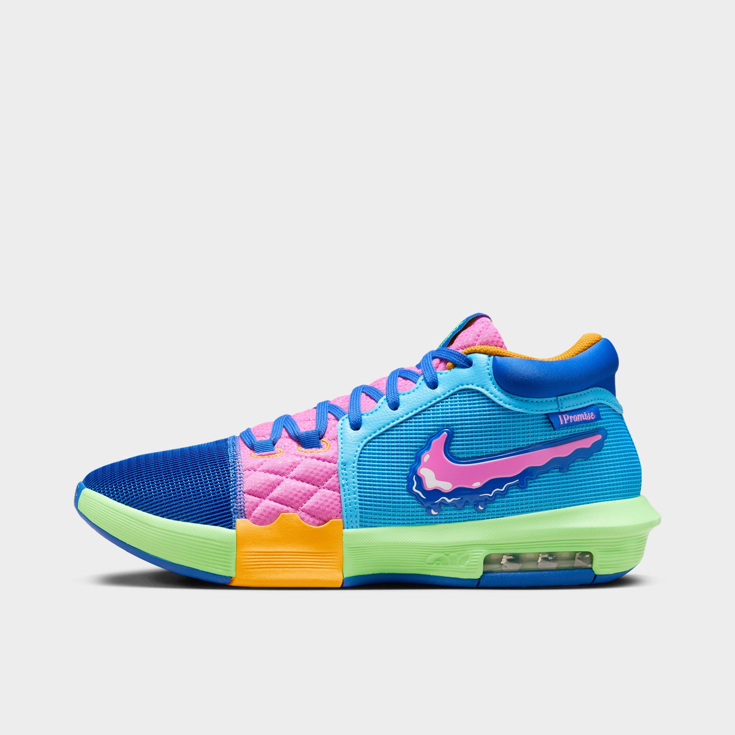 Nike Men's LeBron Witness 8 Basketball Shoes in Baltic Blue/Playful Pink Size: 10