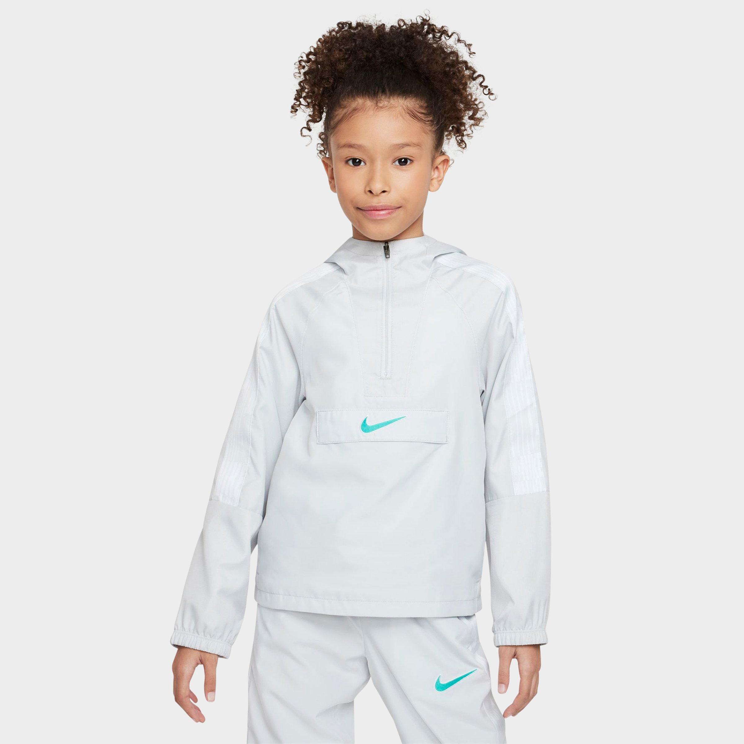 Nike Kids Academy Half-Zip Soccer Track Jacket in Photon Dust/Dynamic Turquoise Size: Medium