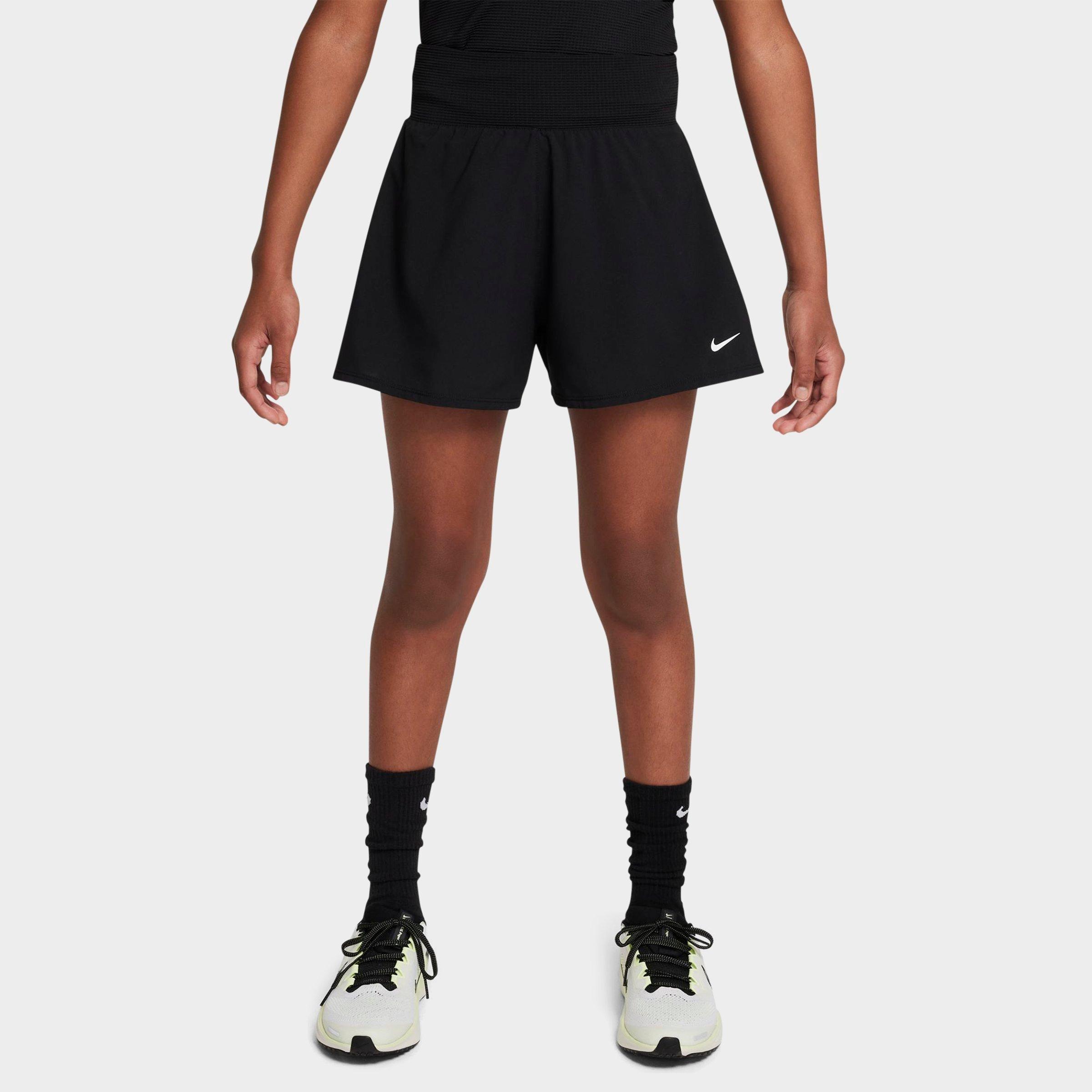 Nike Girls Dri-FIT Shorts in Black/White Size: Medium