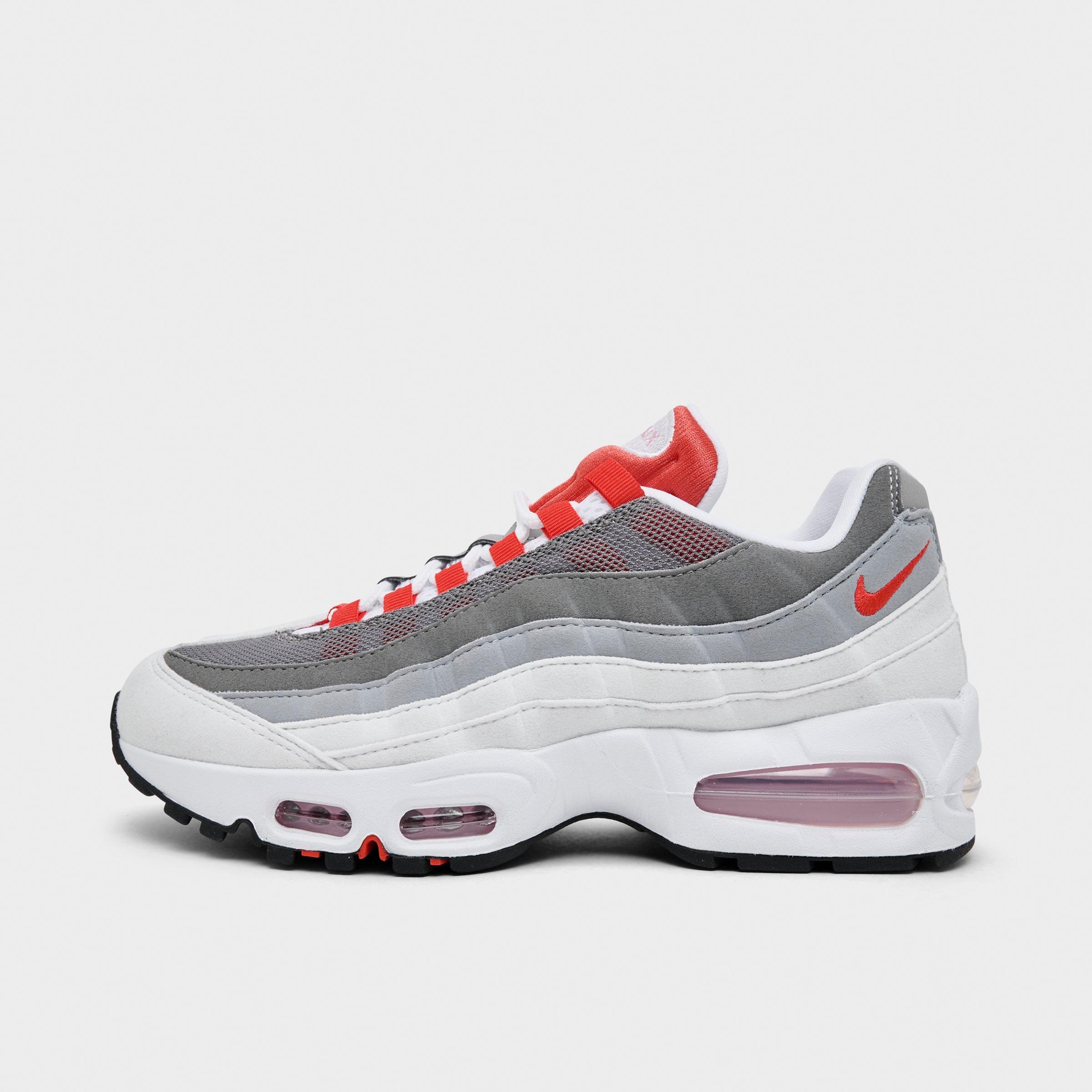 Nike Women's Air Max 95 Big Bubble Casual Shoes in White/Pink Rise/Wolf Grey Size: 10.0