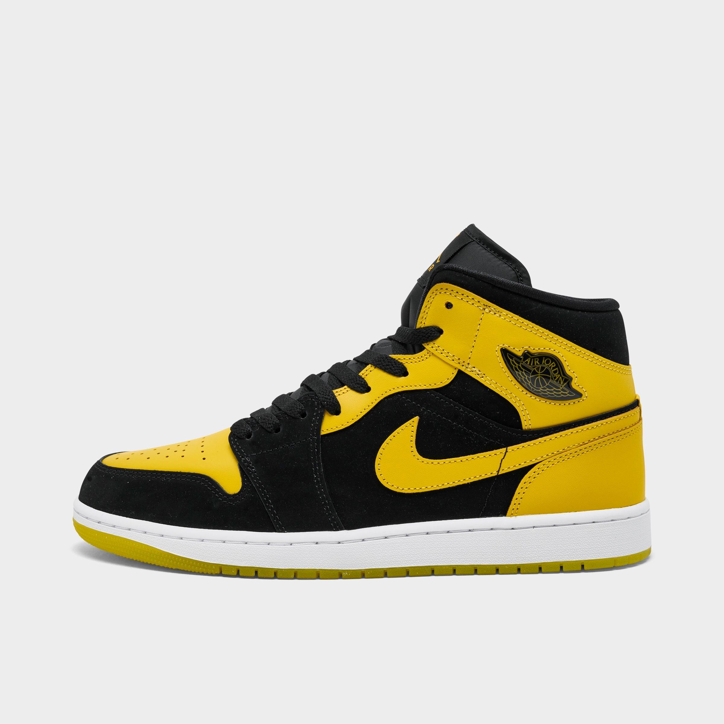 Jordan Men's Air Retro 1 Mid SE Casual Shoes in Black/Varsity Maize Size: 7.5