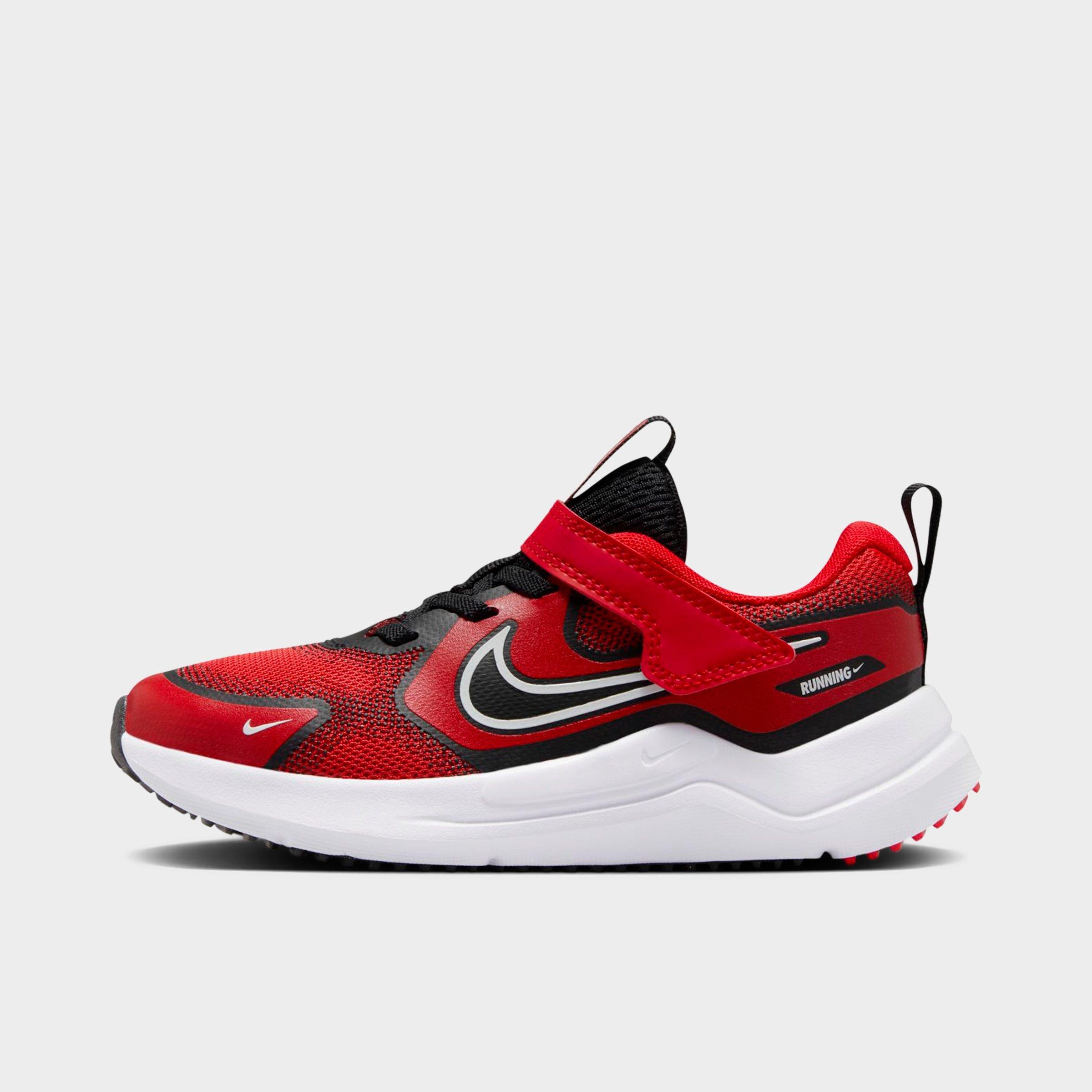 Nike Little Kids Cosmic Runner Stretch Lace Casual Shoes in University Red/Black/White Size: 1.0