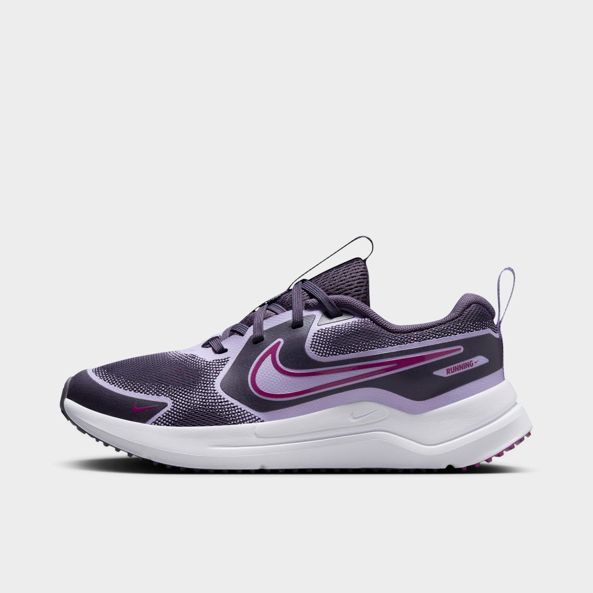 Nike Girls Little Kids Cosmic Runner Casual Shoes in Dark Raisin/Hydrangeas/White Size: 4.5