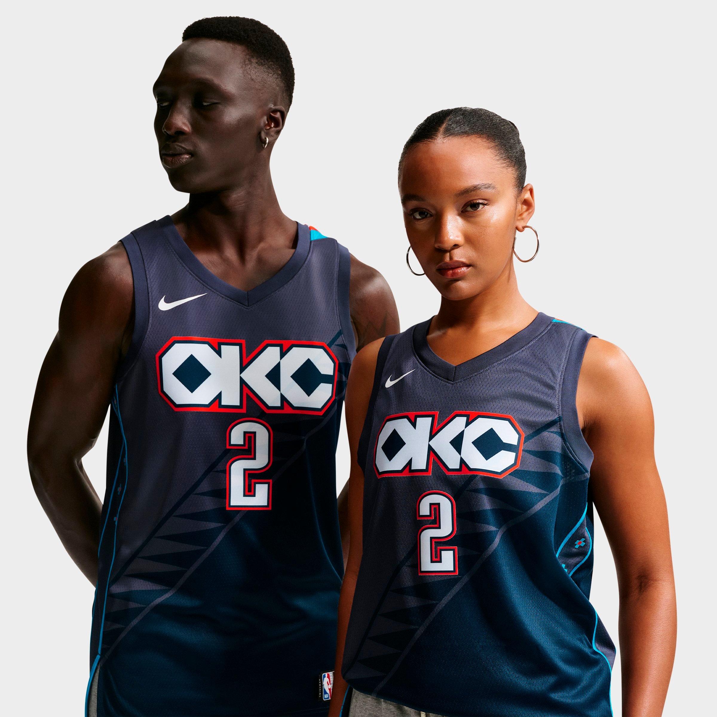 Nike Men’s Shai Gilgeous-Alexander Oklahoma City Thunder NBA City Edition Swingman Basketball Jersey in Thunder Blue Size: 2XL