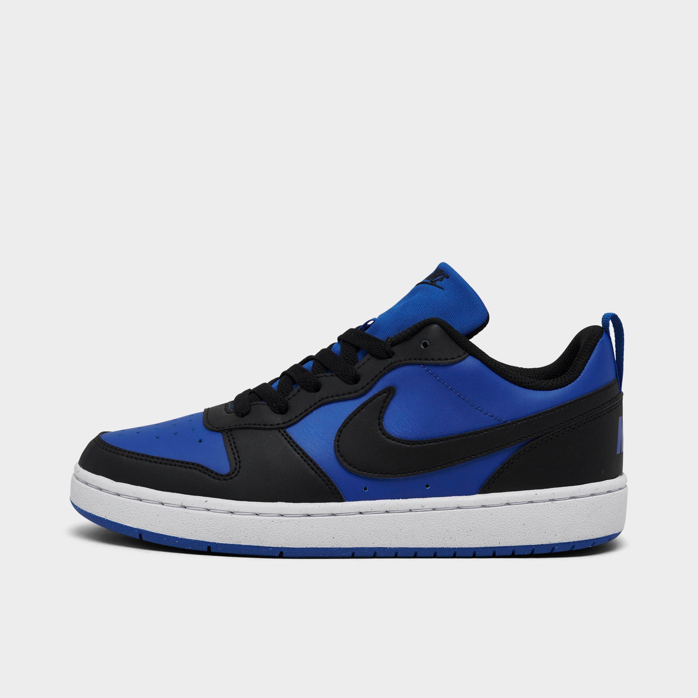 Nike Big Kids Court Borough Low Recraft Casual Shoes in Game Royal/White/Black Size: 5