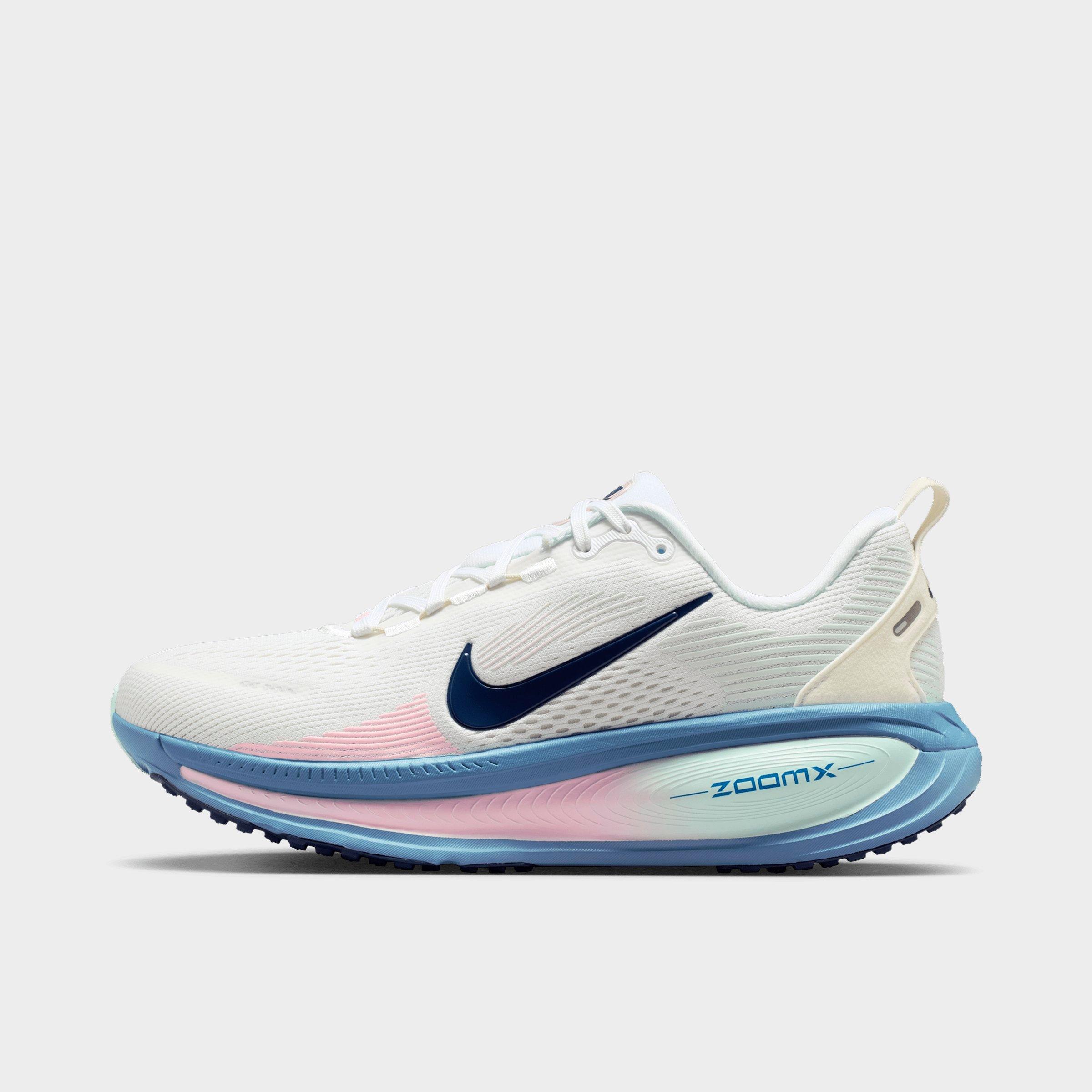 Nike Women's Vomero 18 Running Shoes in White/Work Blue/Barely Green Size: 5.0