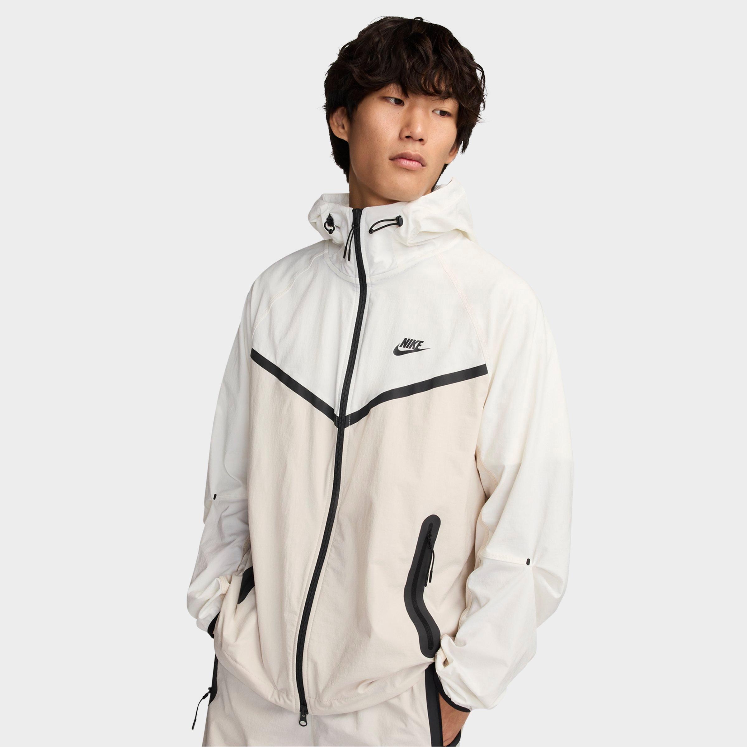 Nike Men's Tech Windrunner Woven Full-Zip Jacket in Light Orewood Brown/Sail/Black Size: XS