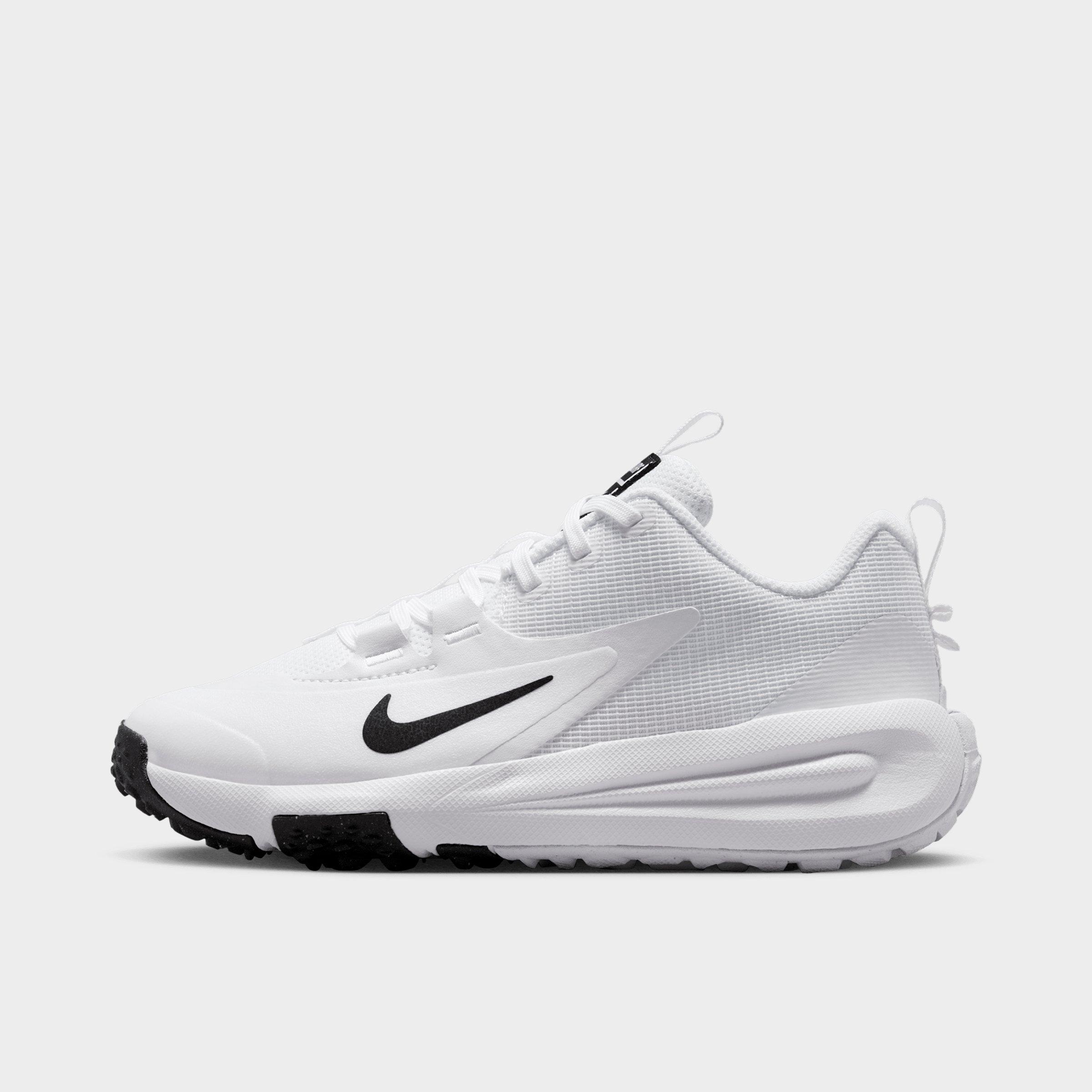 Nike Big Kids Cross Turf Athletic Shoes in White/Black Size: 1.5
