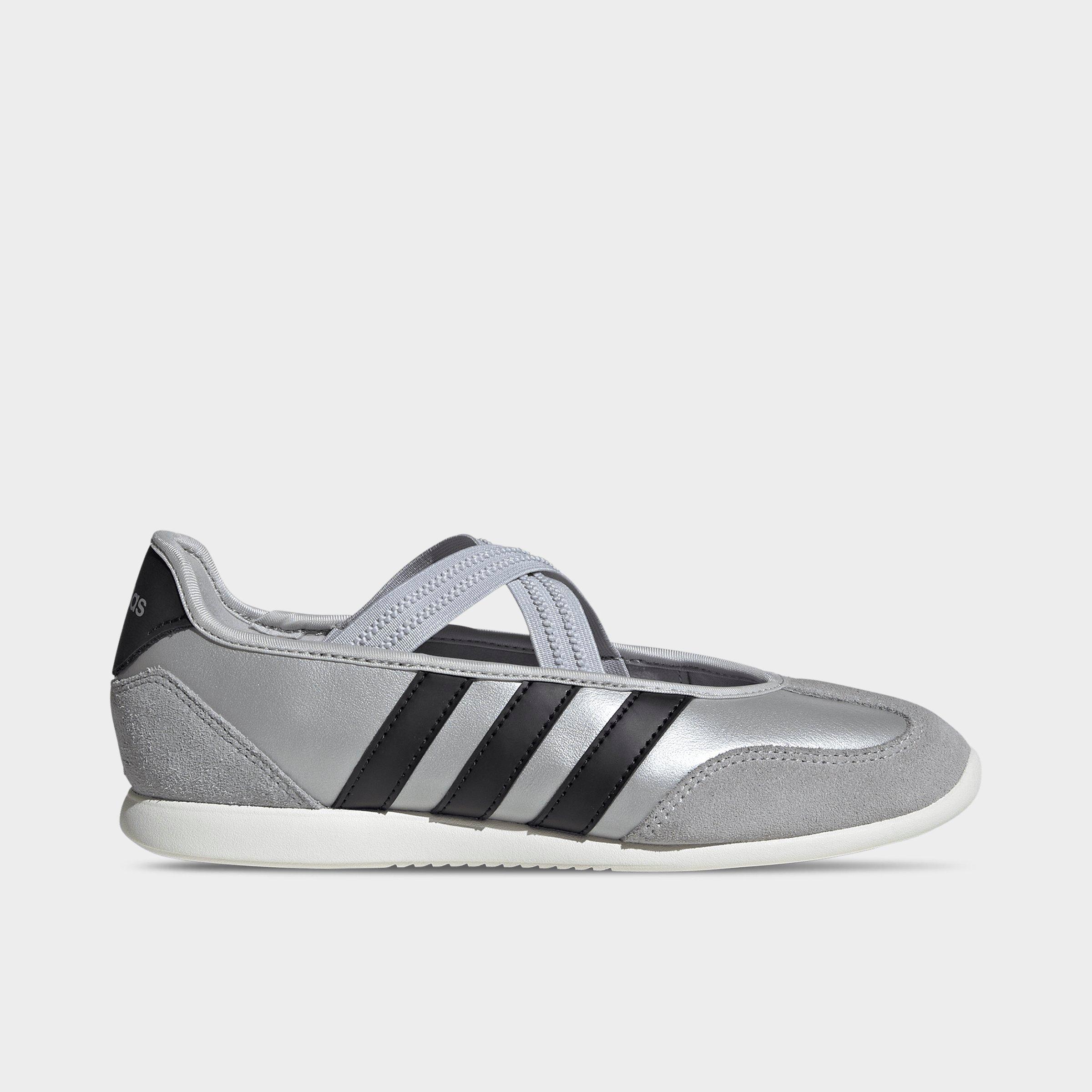 adidas Women's Barreda Mary Jane Casual Shoes in Silver Metallic/Core Black/Off White Size: 6.0