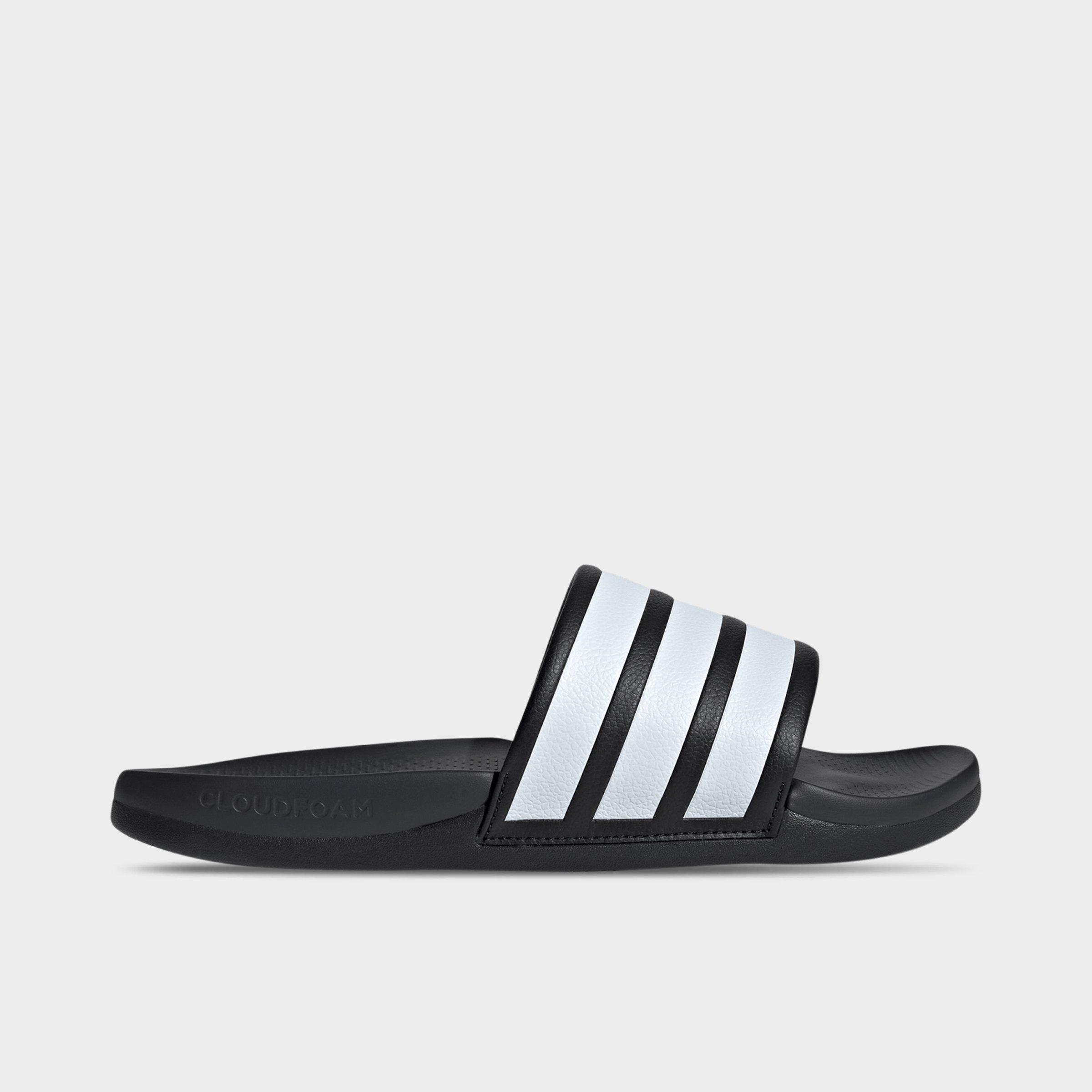 adidas Women's Adilette Comfort 2.0 Slide Sandals in Core Black/Cloud White/Carbon Size: 7.0