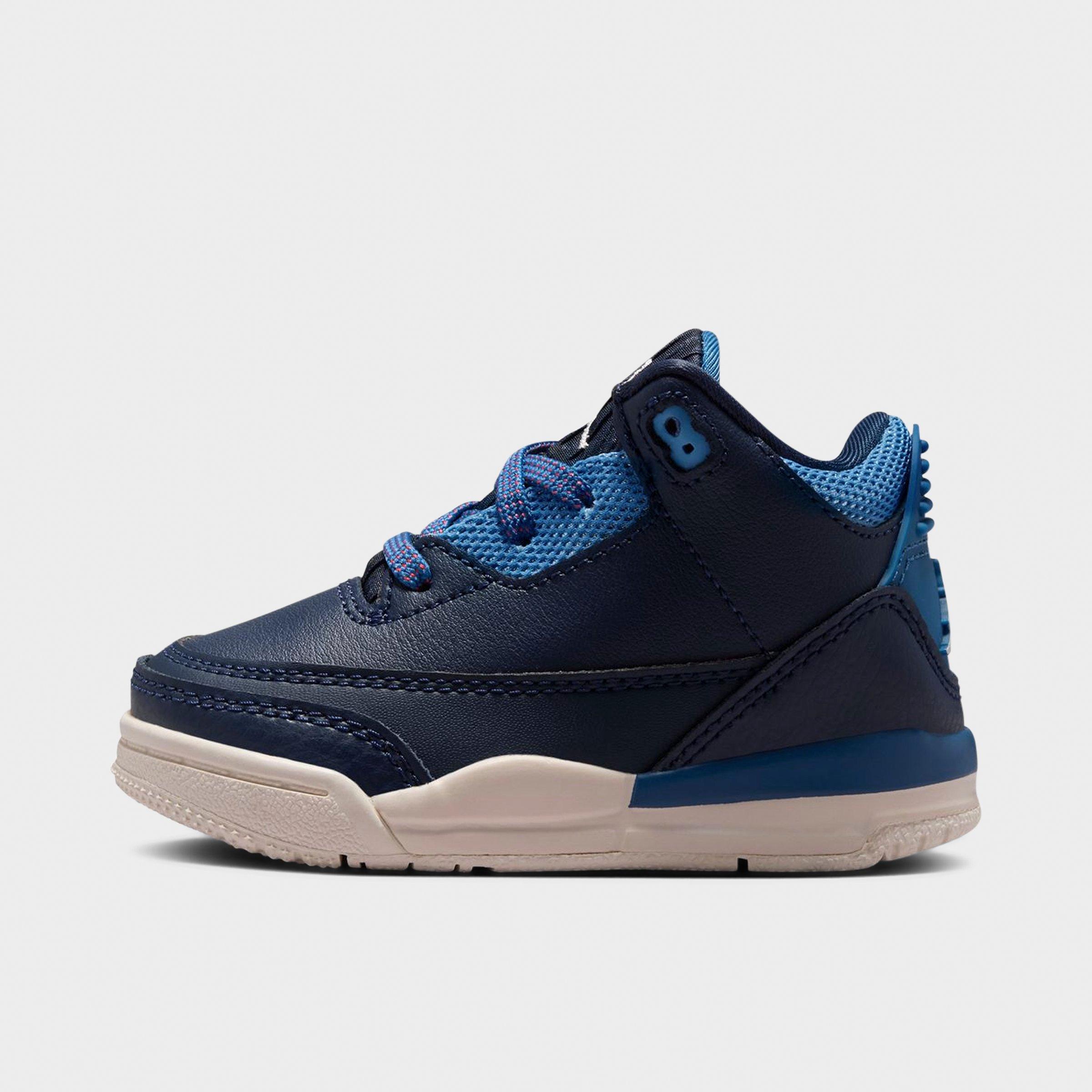 Jordan Kids Toddler Air Retro 3 Basketball Shoes in Obsidian/Track Red/Chalk Size: 6.0