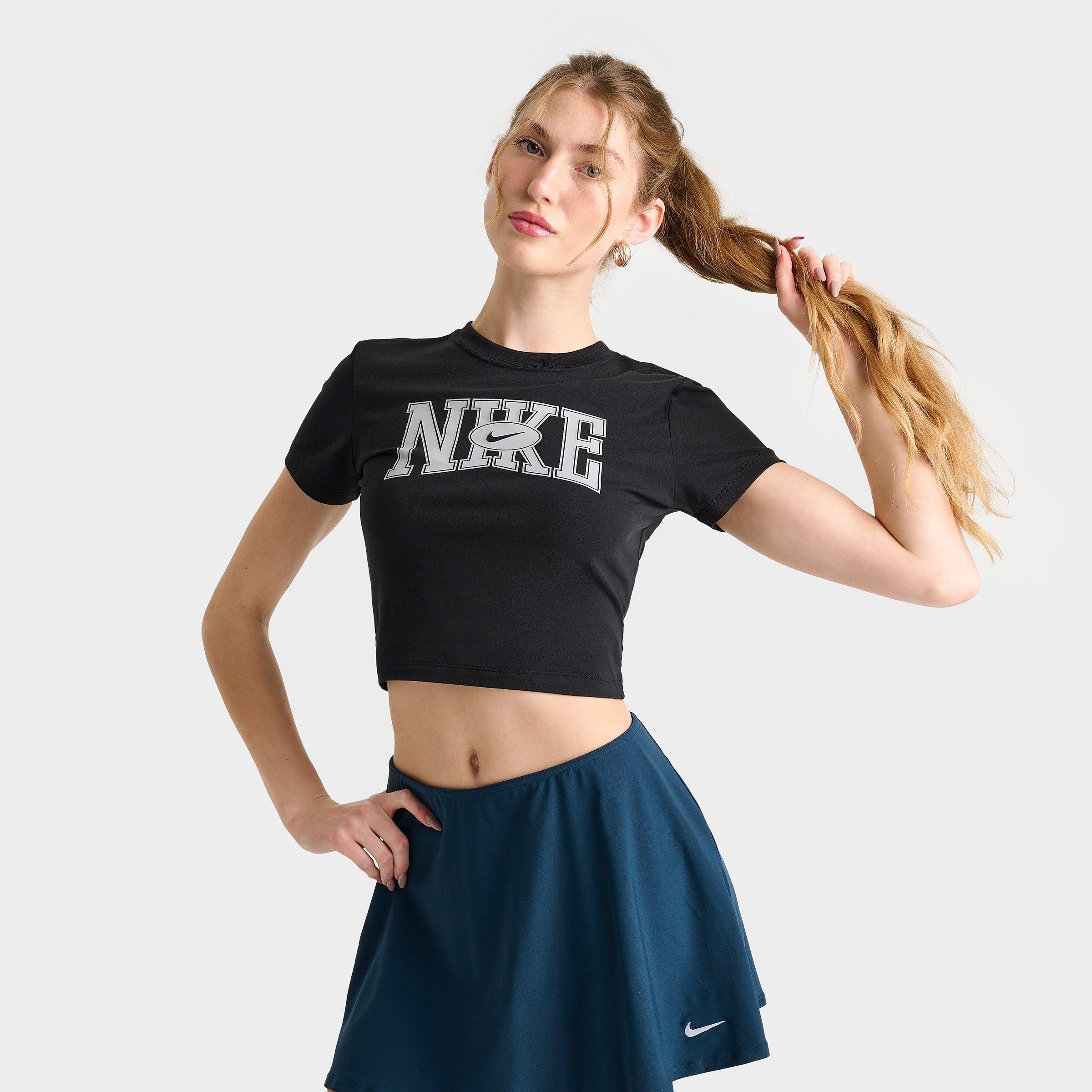 Nike Women's Sportswear Slim Cropped T-Shirt in Black Size: XS
