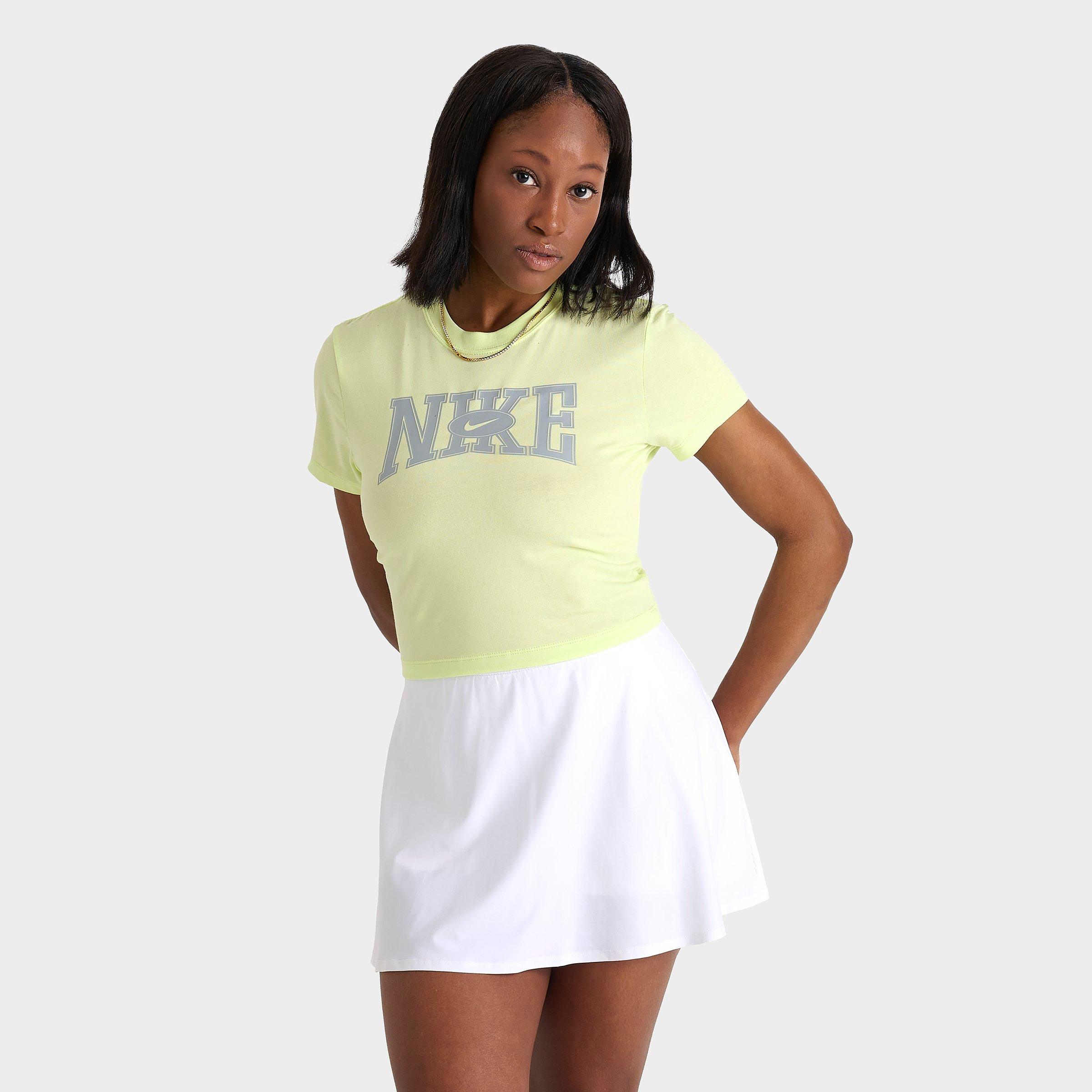 Nike Women's Sportswear Slim Cropped T-Shirt in Light Liquid Lime Size: XS