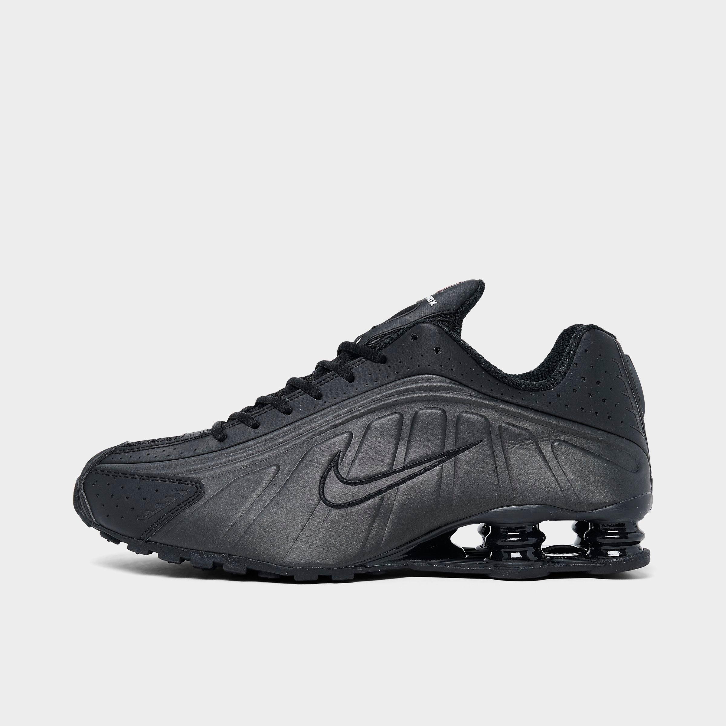 Nike Men's Shox R4 Casual Shoes in Black/Bright Crimson Size: 7.5