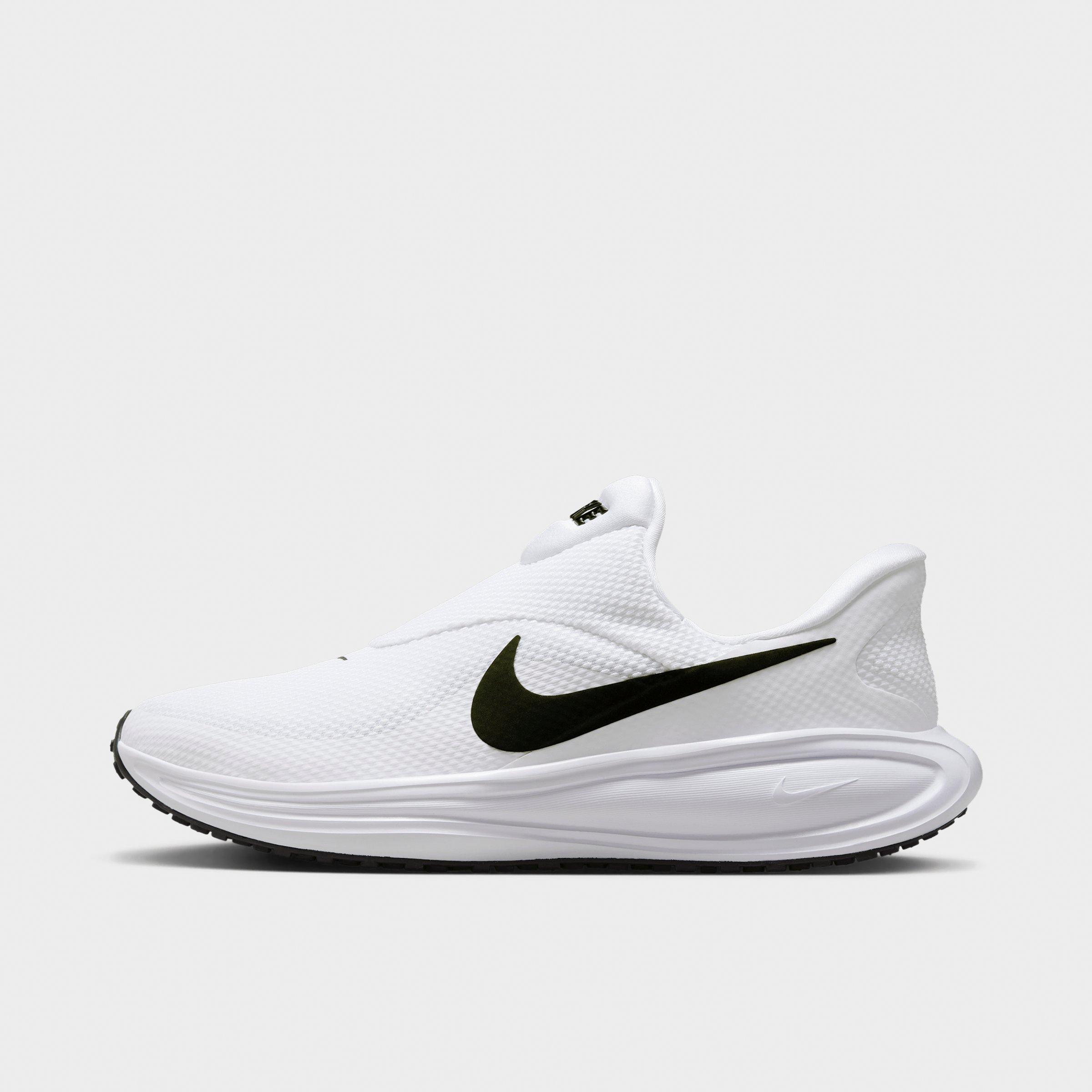 Nike Men's Revolution 8 EasyOn Running Shoes in White/Wolf Grey/Black Size: 7.5
