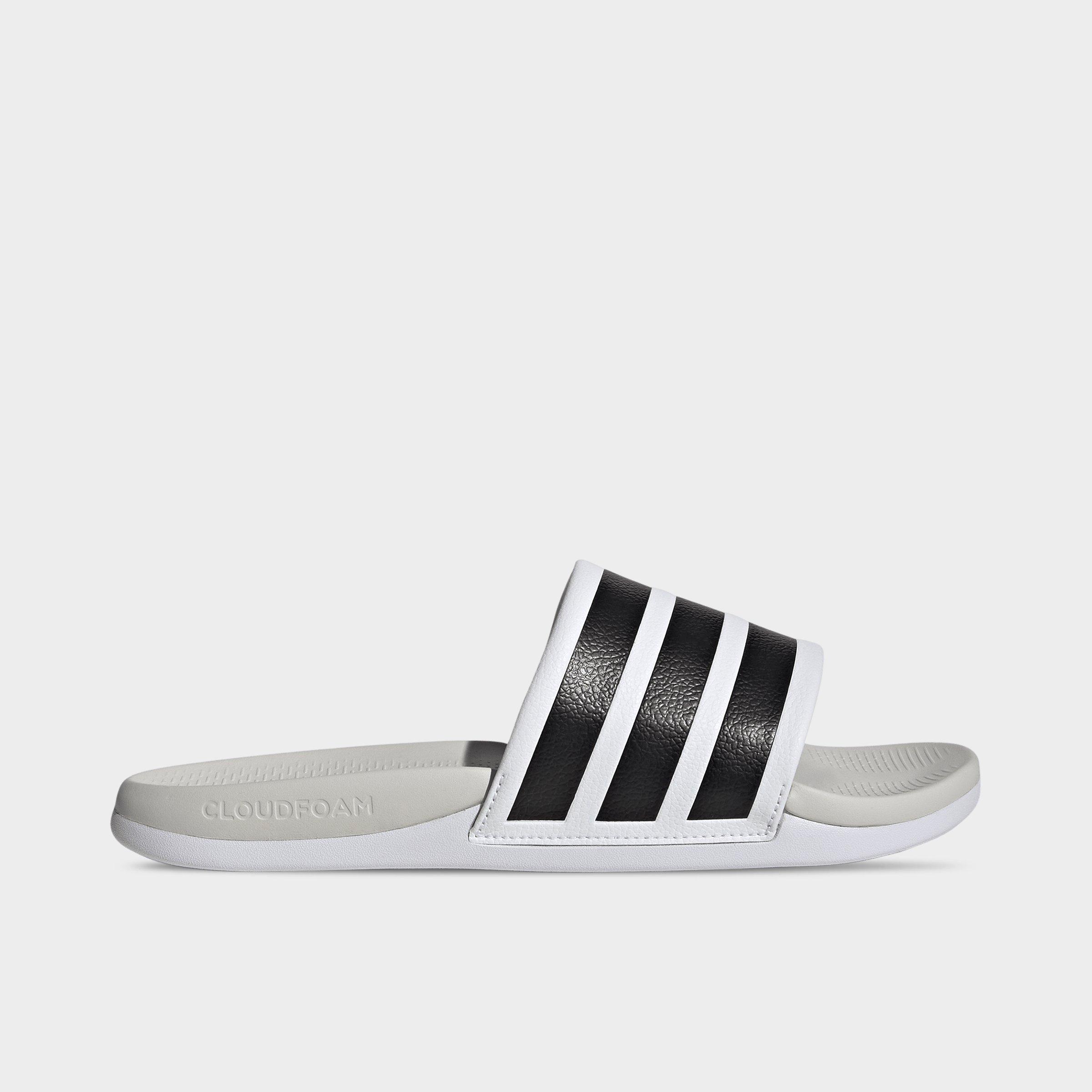 adidas Women's Adilette Comfort 2.0 Slide Sandals in Cloud White/Core Black/Crystal White Size: 9.0