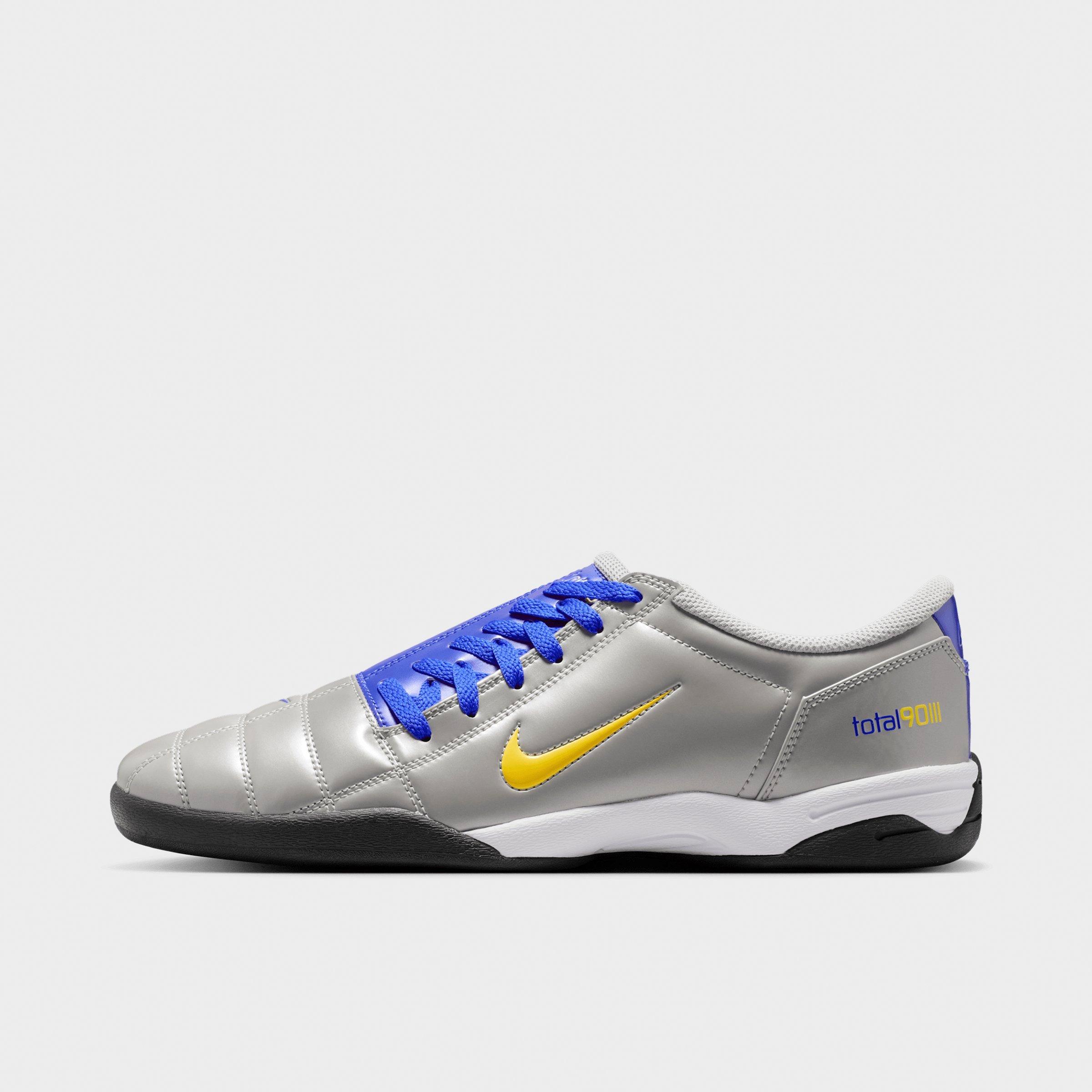 Nike Men's Total 90 Casual Shoes in Metallic Silver/Racer Blue/Black Size: 7.0