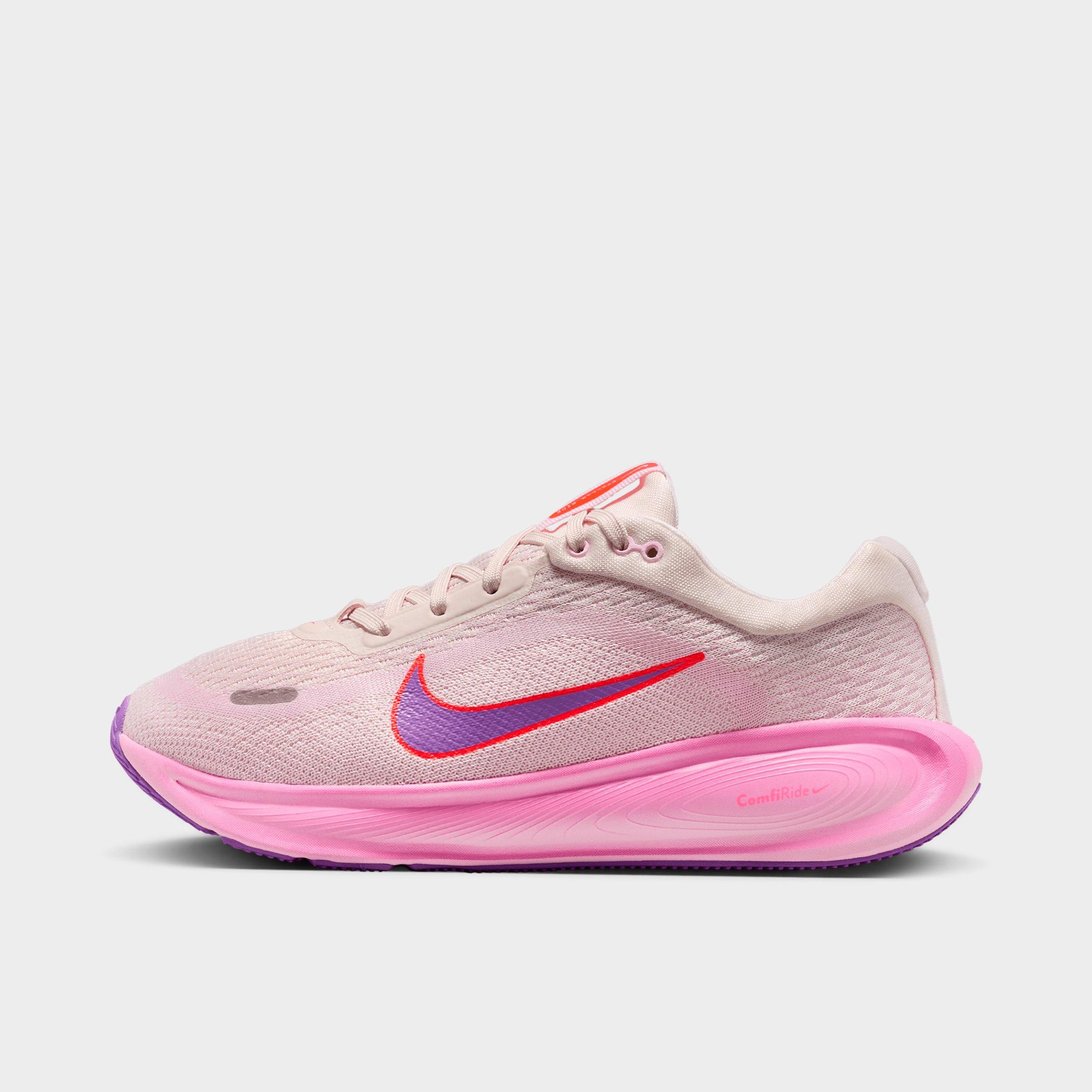 Nike Girls Big Kids Stellar Ride Running Shoes in Chalk/Pink Foam/Bright Crimson Size: 5.0