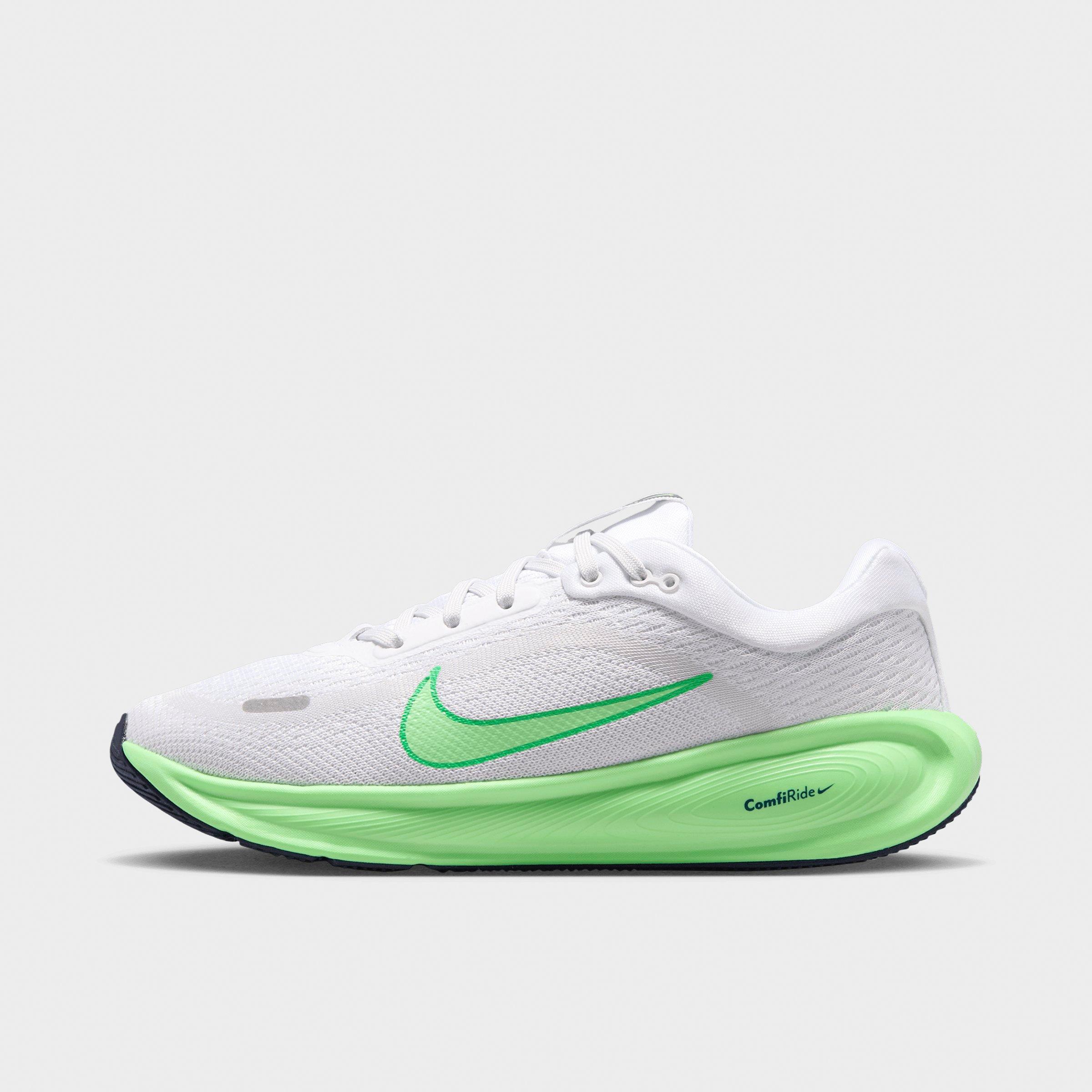 Nike Big Kids Stellar Ride Running Shoes in White/Photon Dust/Green Spark Size: 7.0