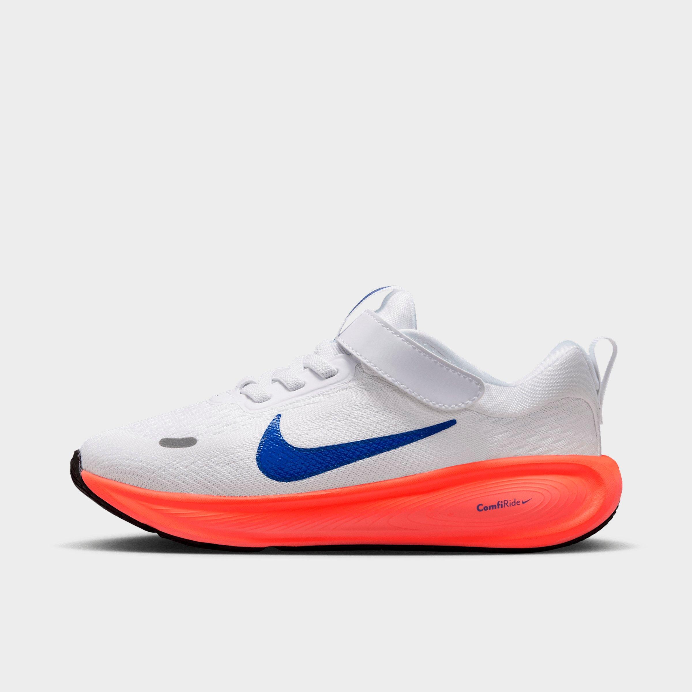 Nike Little Kids Stellar Ride Stretch Lace Running Shoes in White/Racer Blue/Atomic Pink Size: 13.5