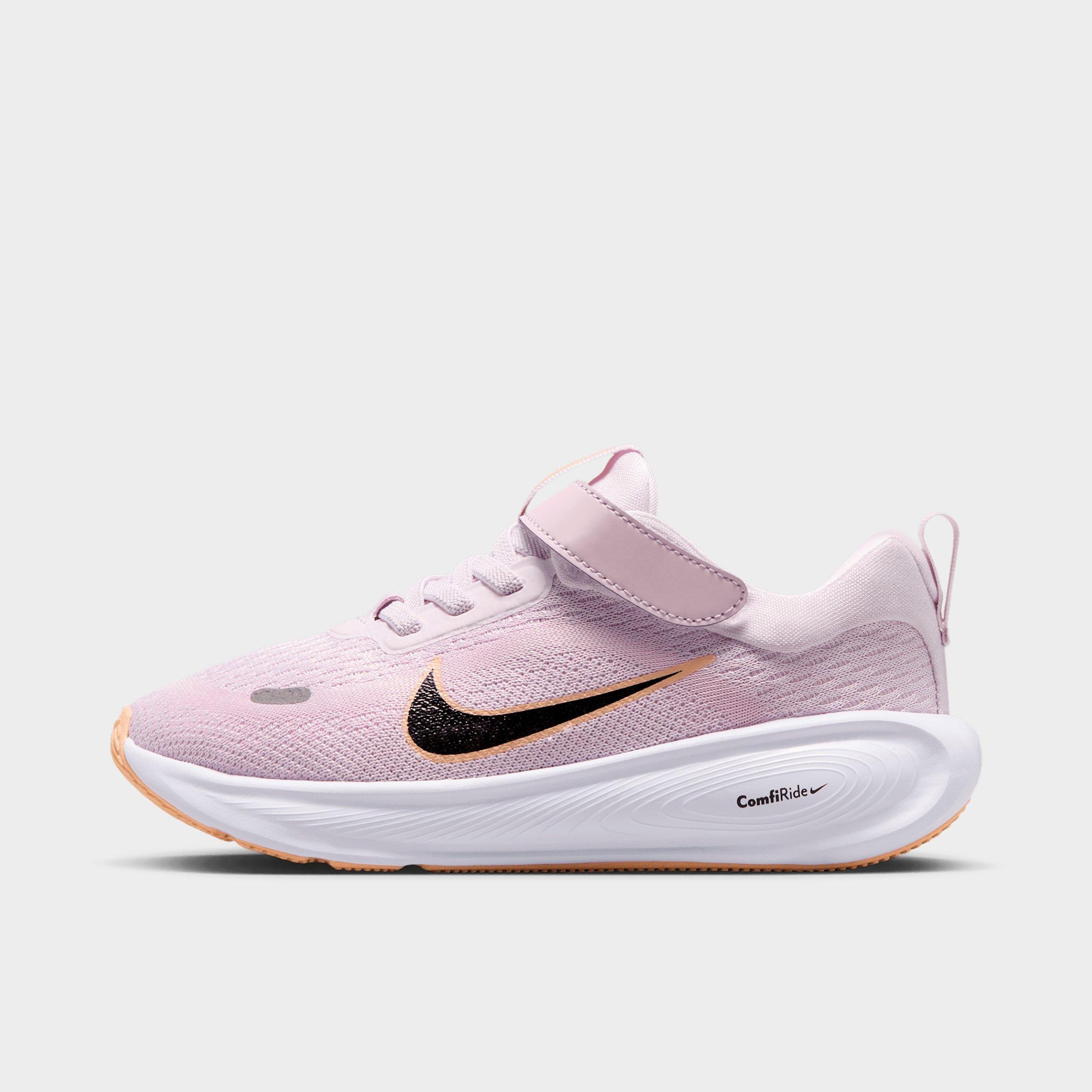 Nike Little Kids Stellar Ride Stretch Lace Running Shoes in Bleached Lilac/Pink Foam/Sunset Haze Size: 11.5