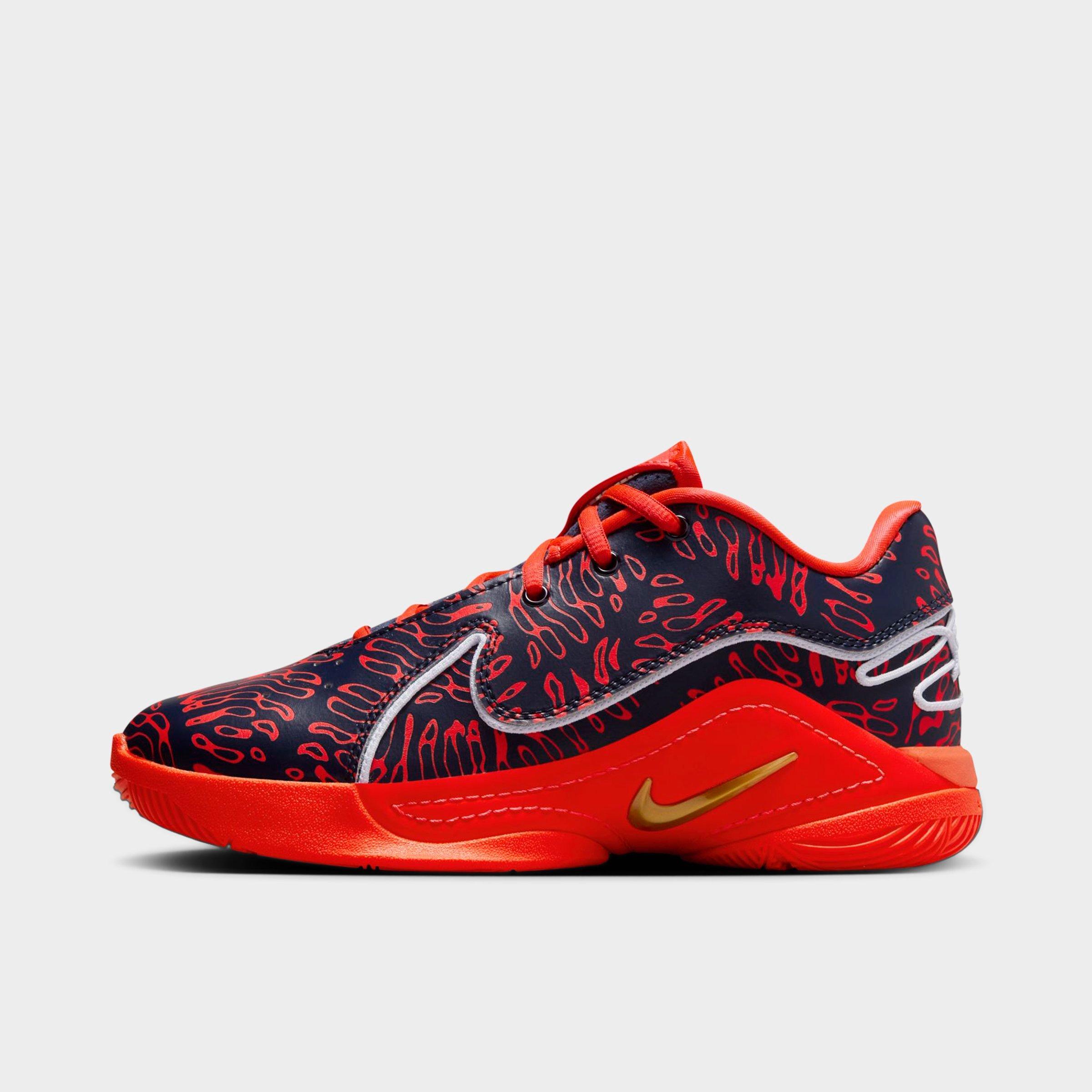 Nike Big Kids LeBron 22 SE Basketball Shoes in Obsidian/Bright Crimson/Black Size: 7
