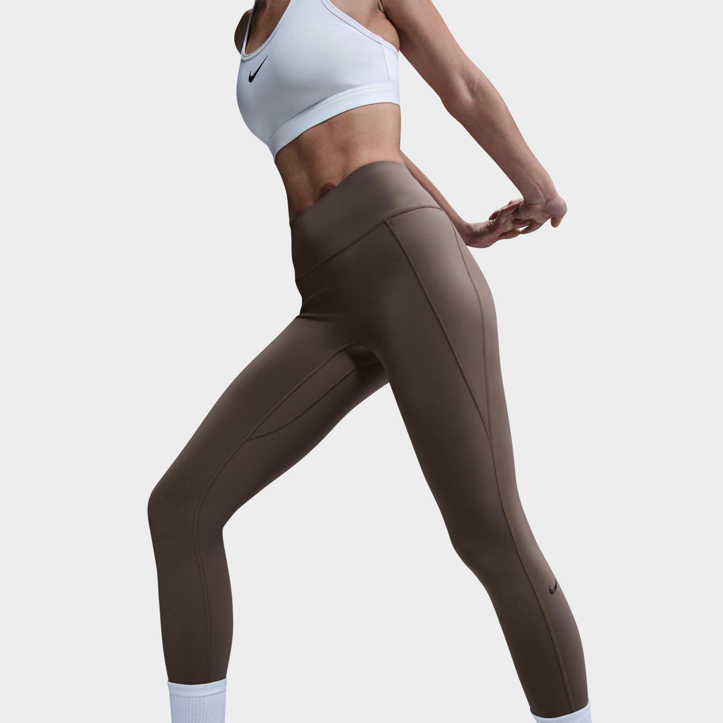 Nike Women's Universa High-Rise Full-Length Leggings (With Pockets) in MINK BROWN/SMKGRY/IR Size: XS