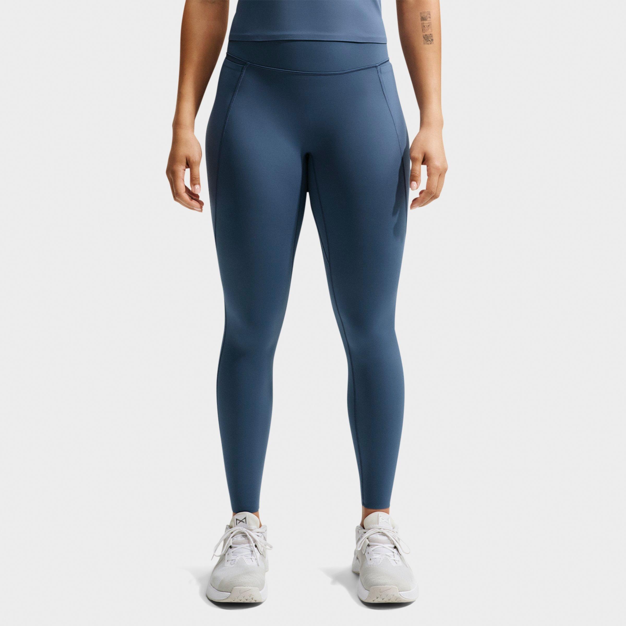 Nike Women's Universa High-Rise 7/8 Leggings (With Pockets) in New Slate/New Slate/Midnight Navy Size: Medium