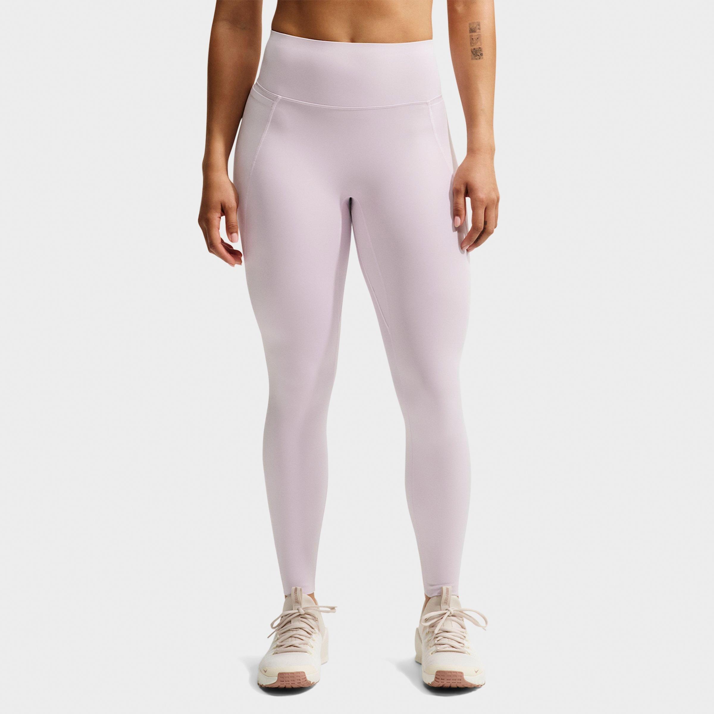 Nike Womens Universa High-Rise 7/8 Leggings (With Pockets) in Bleached Lilac/Amethyst Wave/Pink Rise Size: XL