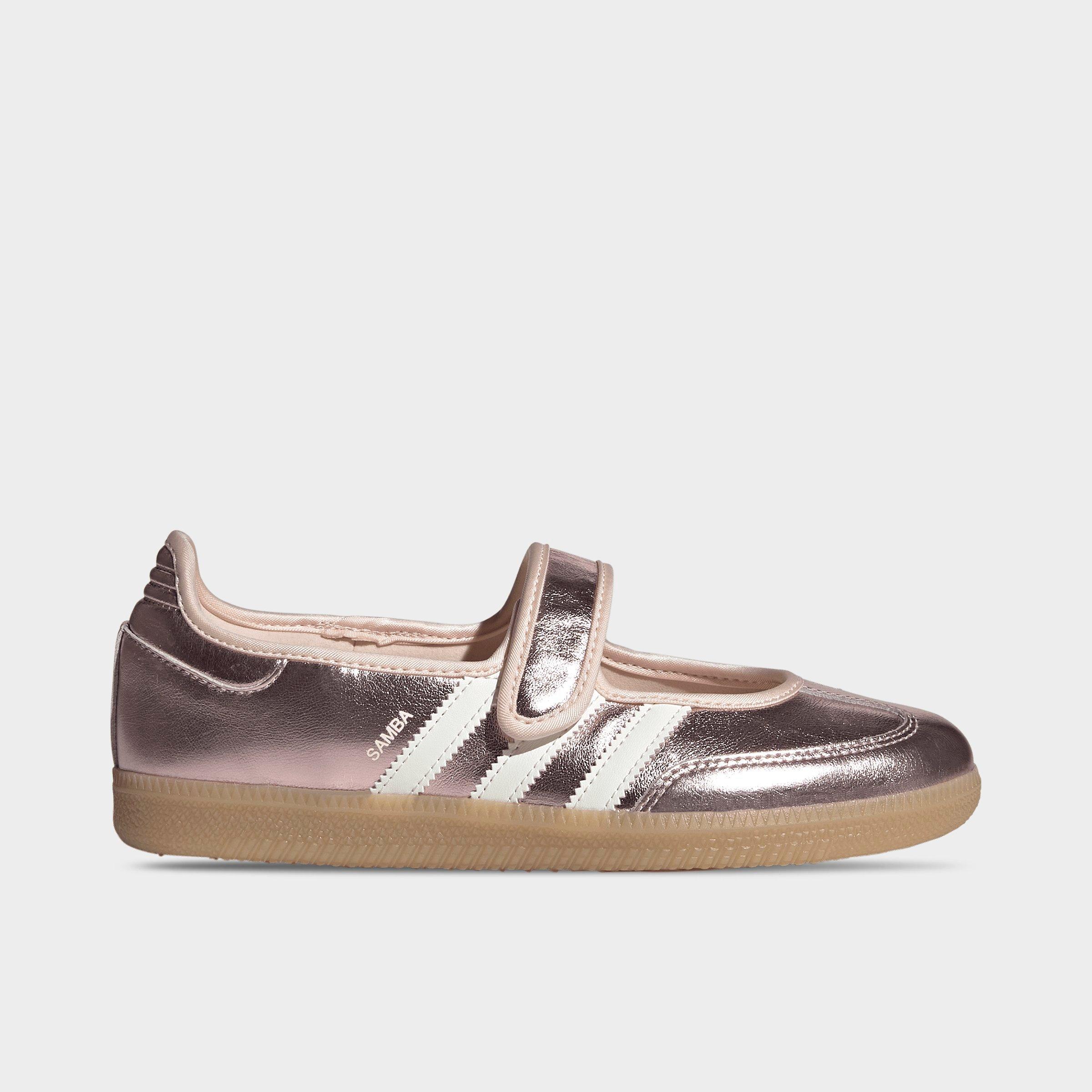 adidas Women's Originals Samba Jane Metallic Leather Casual Shoes in Wonder Quartz/Off White/Gum Size: 5.0