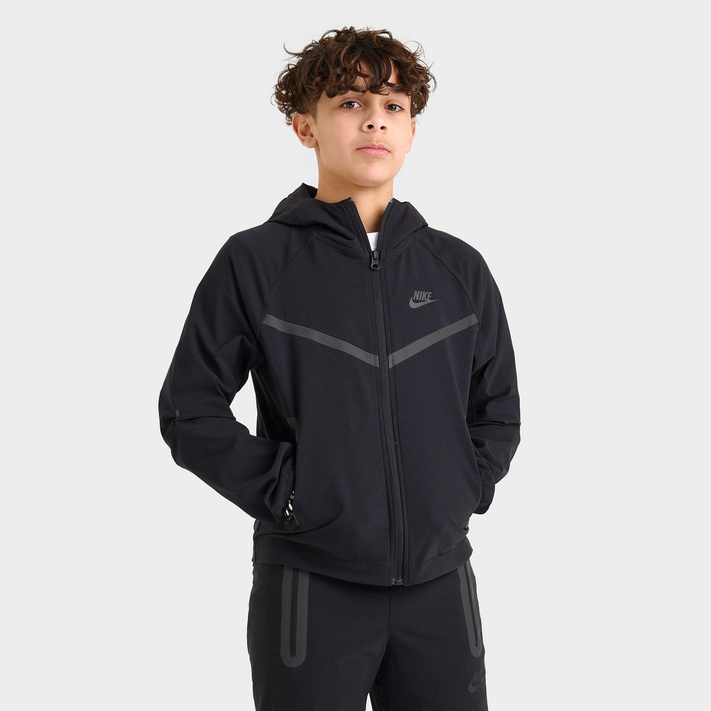 Nike Kids Tech Woven Jacket in Black Size: Small