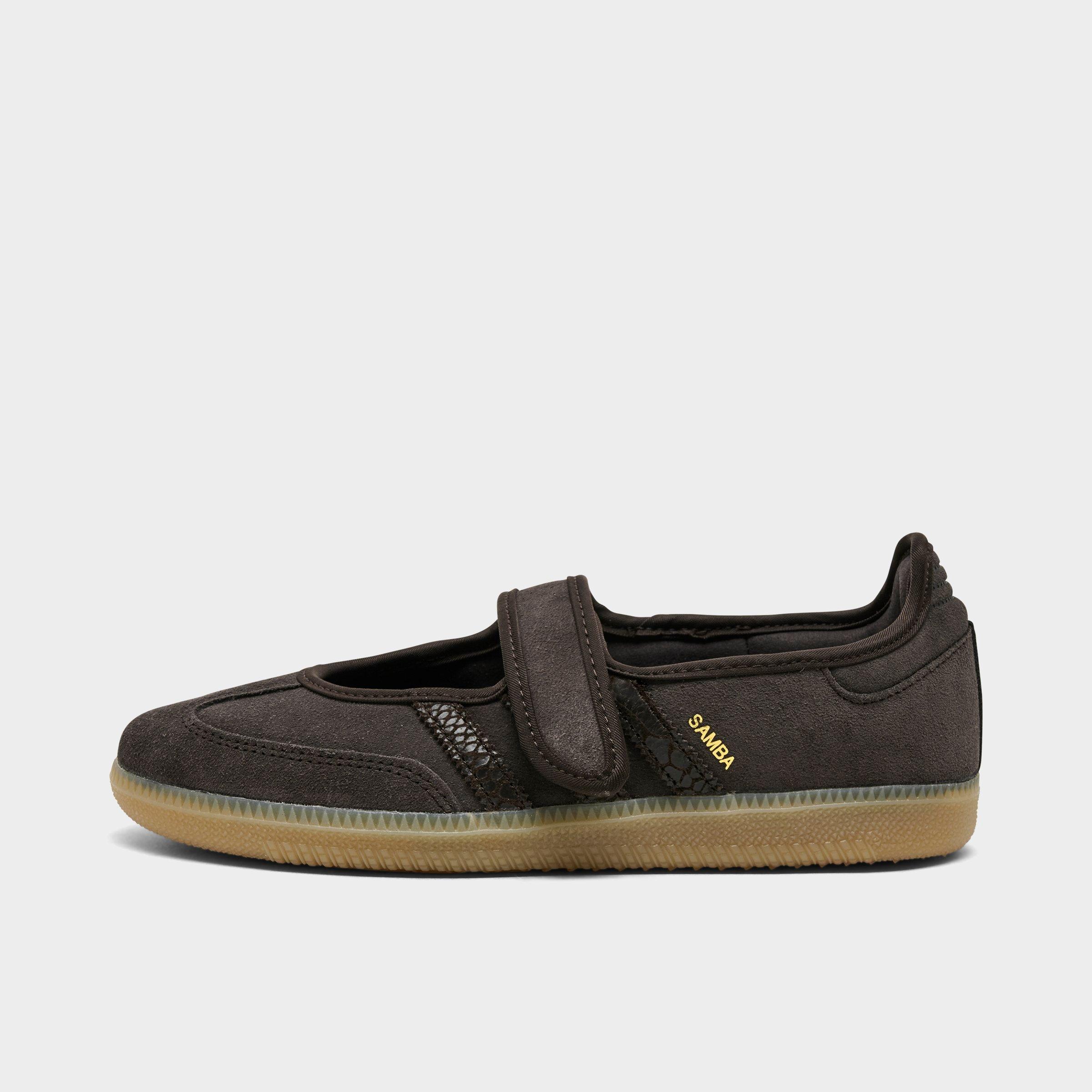 adidas Women's Originals Samba Jane Suede Casual Shoes in Aurora Coffee/Aurora Coffee/Gold Metallic Size: 9.0