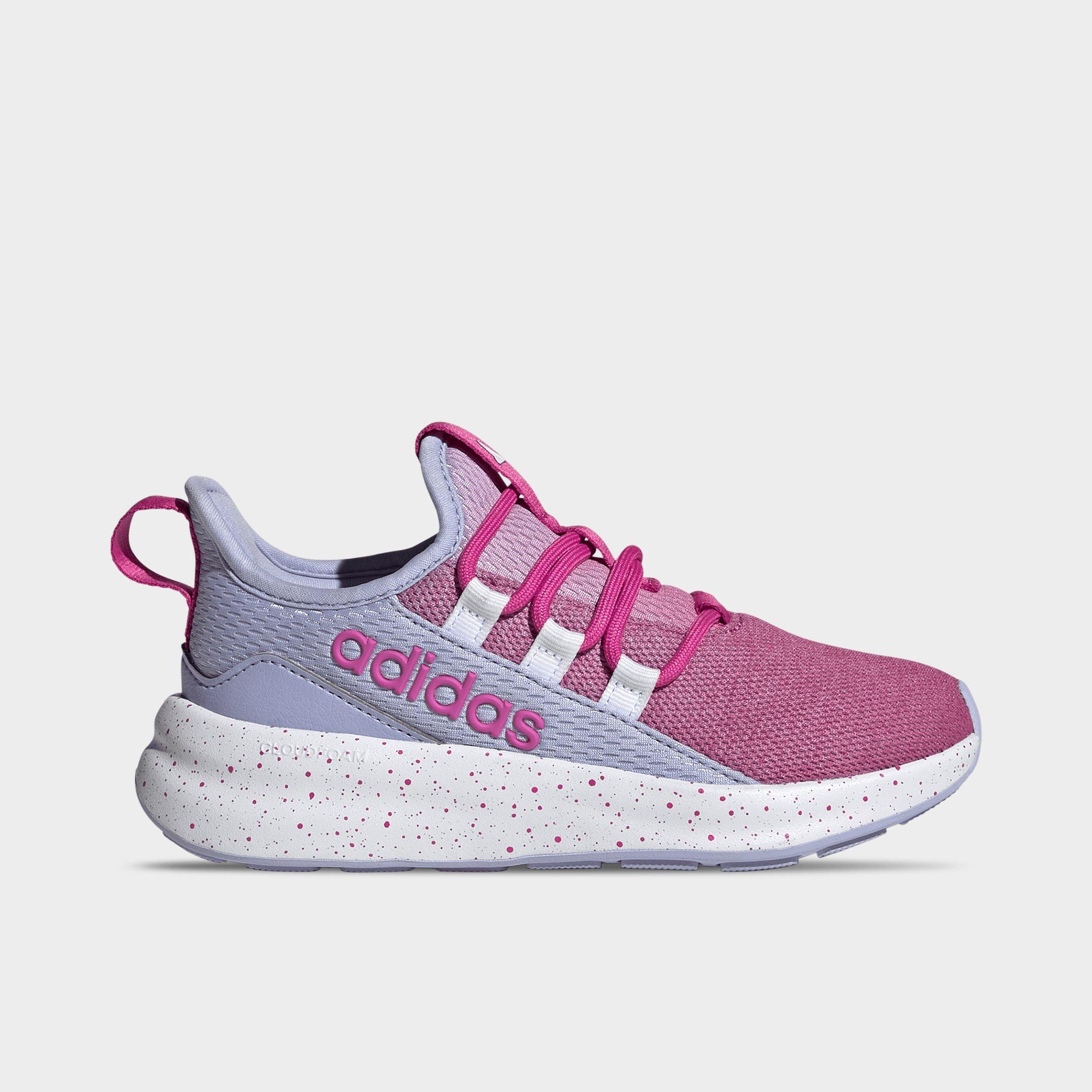 adidas Girls Little Kids and Big Kids Lite Racer Adapt 8.0 Stretch Lace Casual Shoes in Lucid Fuchsia/Preloved Fuchsia/Violet Tone Size: 2.0